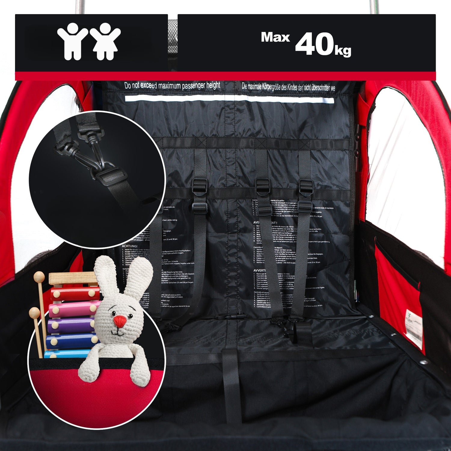 RED BICYCLE TRAILER / JOGGER 2in1 FOLDING BICYCLE TRAILER Packaging status original