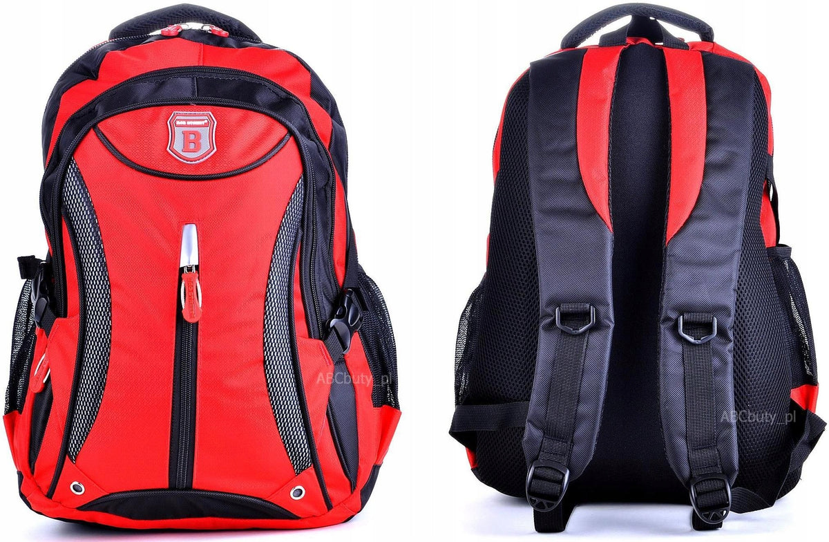 RED Black Men's BACKPACK 4 Compartments TORNISTER Youth Bag Street 15,3