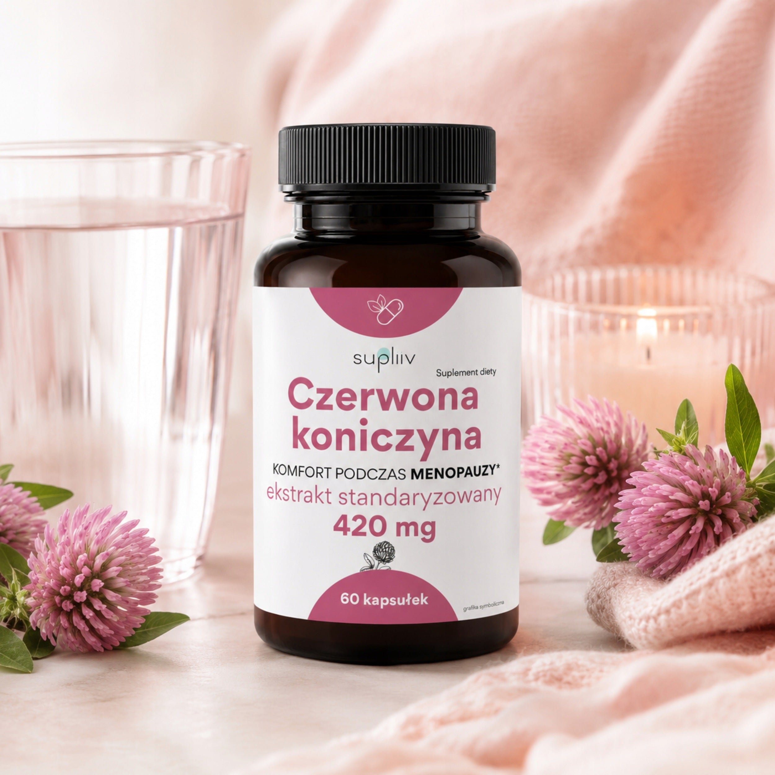 RED CLOVER Extract 420mg 8% Isoflavones 60 kaps MENOPAUSE Brand Supliiv