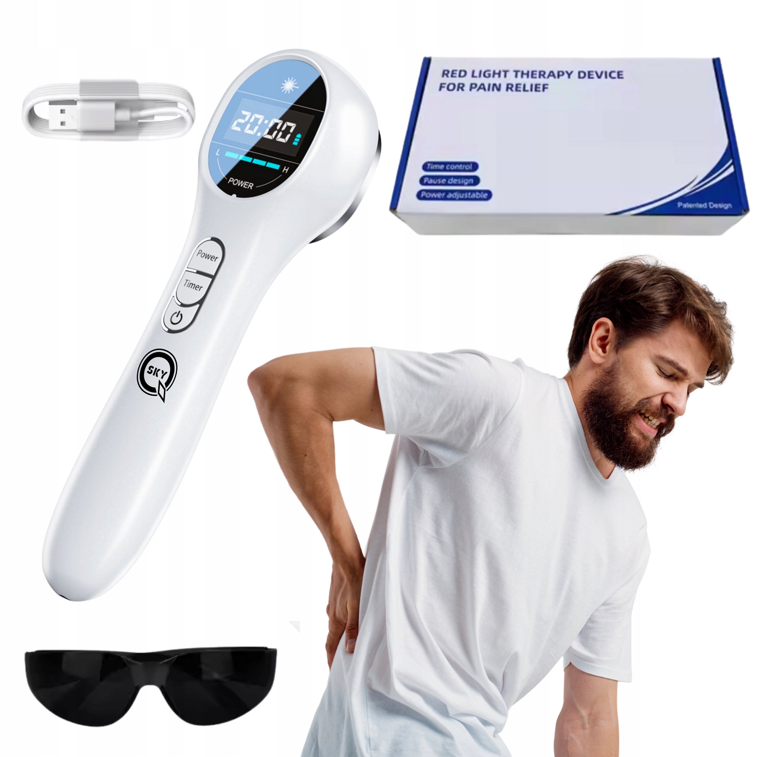 RED LIGHT THERAPY DEVICE LASER 650NM 808NM USB 2600MAH Packaging status original