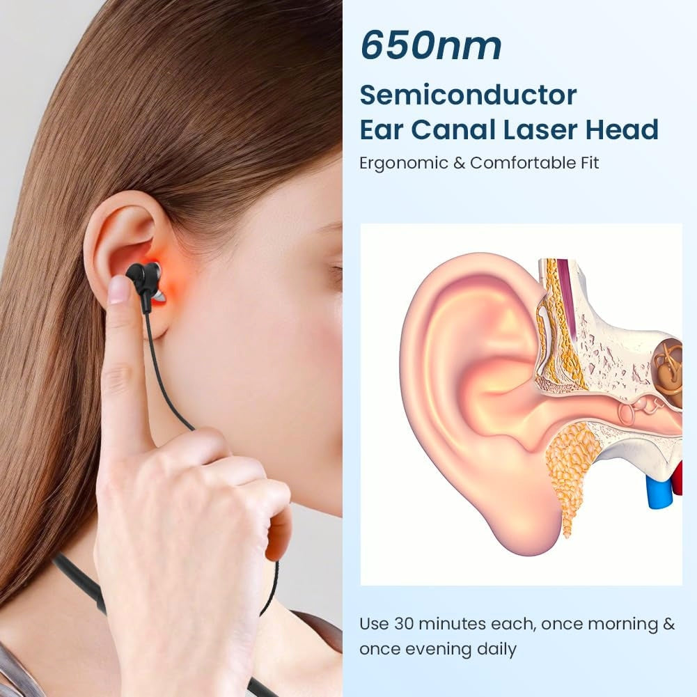RED LIGHT THERAPY FOR NOSE AND EARS 2IN1 650NM 3 EARPLUGS Brand Laser