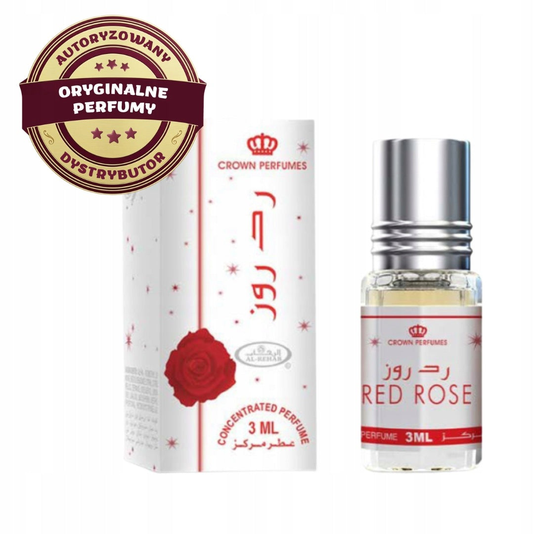 RED ROSE ARABIC PERFUME IN ROSE FLORAL POWDER OIL 3 ml AL REHAB