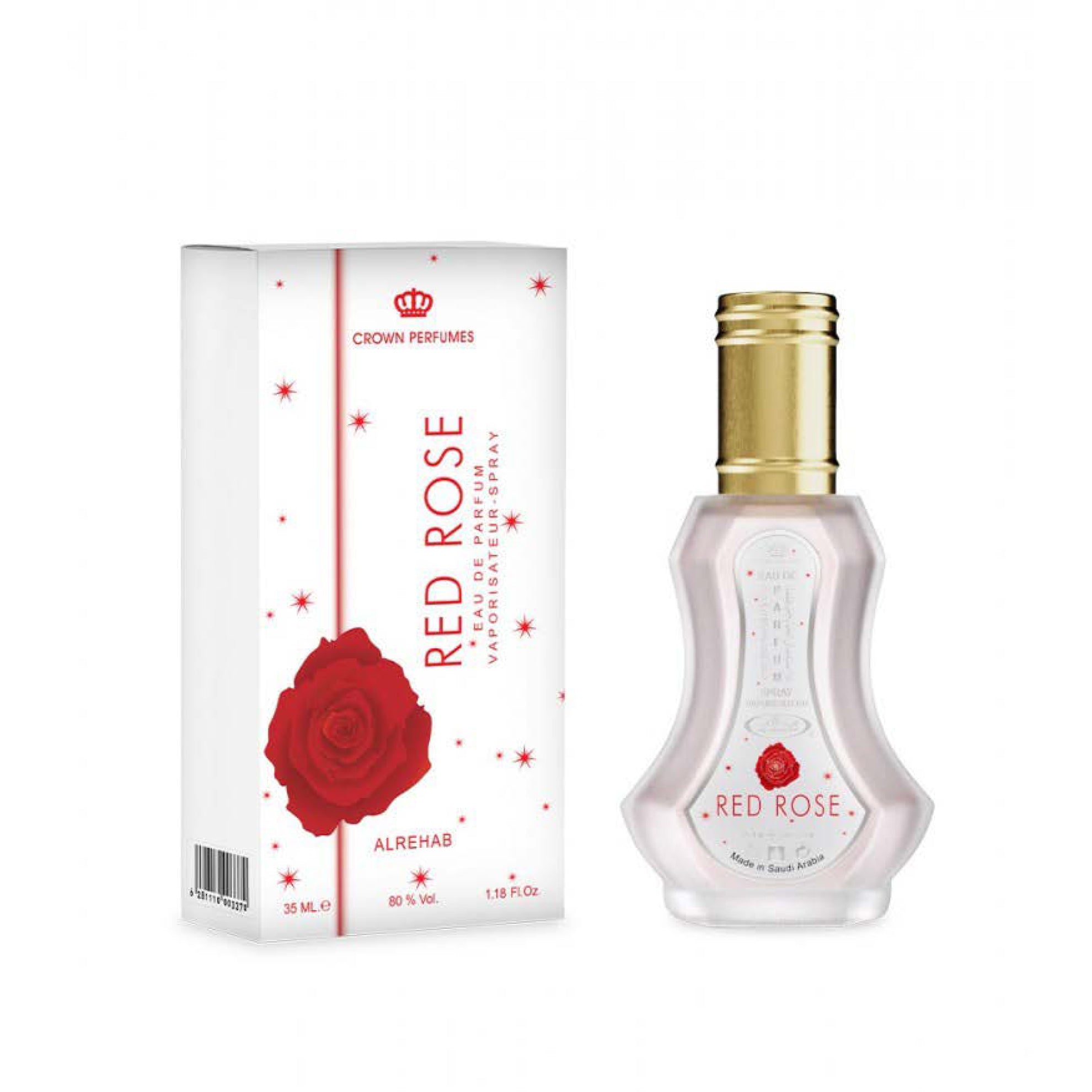 RED ROSE ARABIC PERFUME ROSE FLORAL POWDER 35 ml AL REHAB EDP Packaging status original