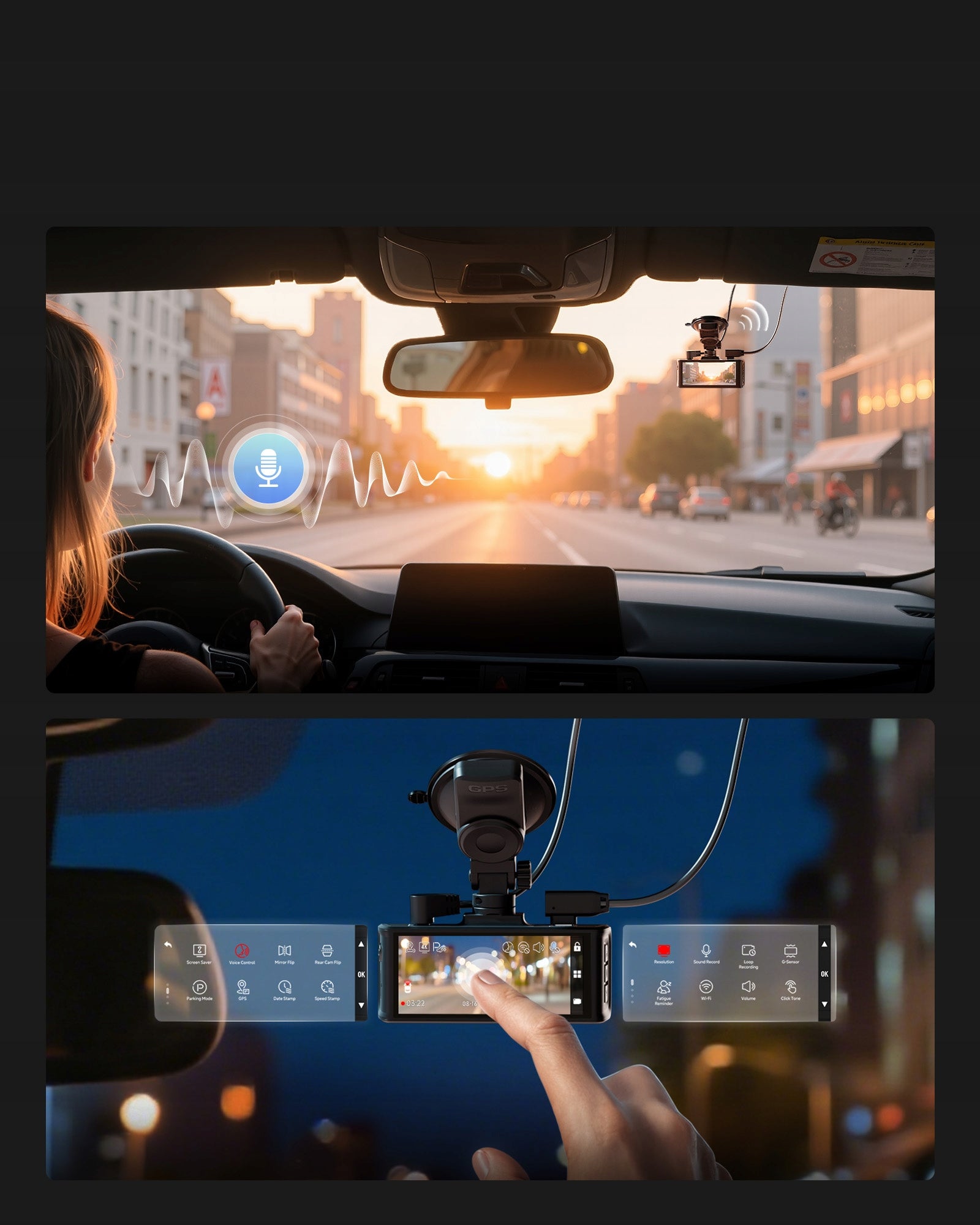 REDTIGER 4K Car Camera Front Rear Touch Screen GPS WiFi 64GB Manufacturer code F7NT
