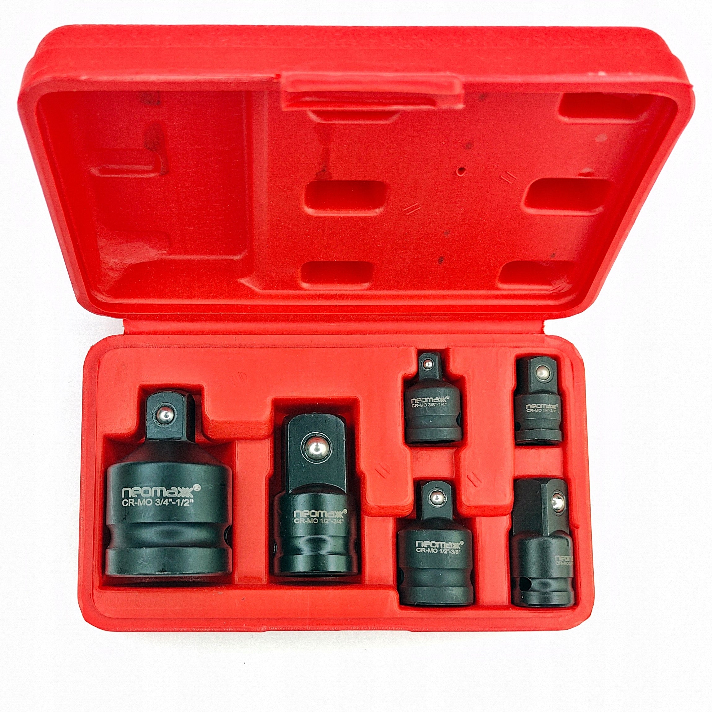 REDUCTION IMPACT CAP SET OF IMPACT SOCKETS 12 34 1/2 3/4 6 PCS CR-MO Brand Neomax