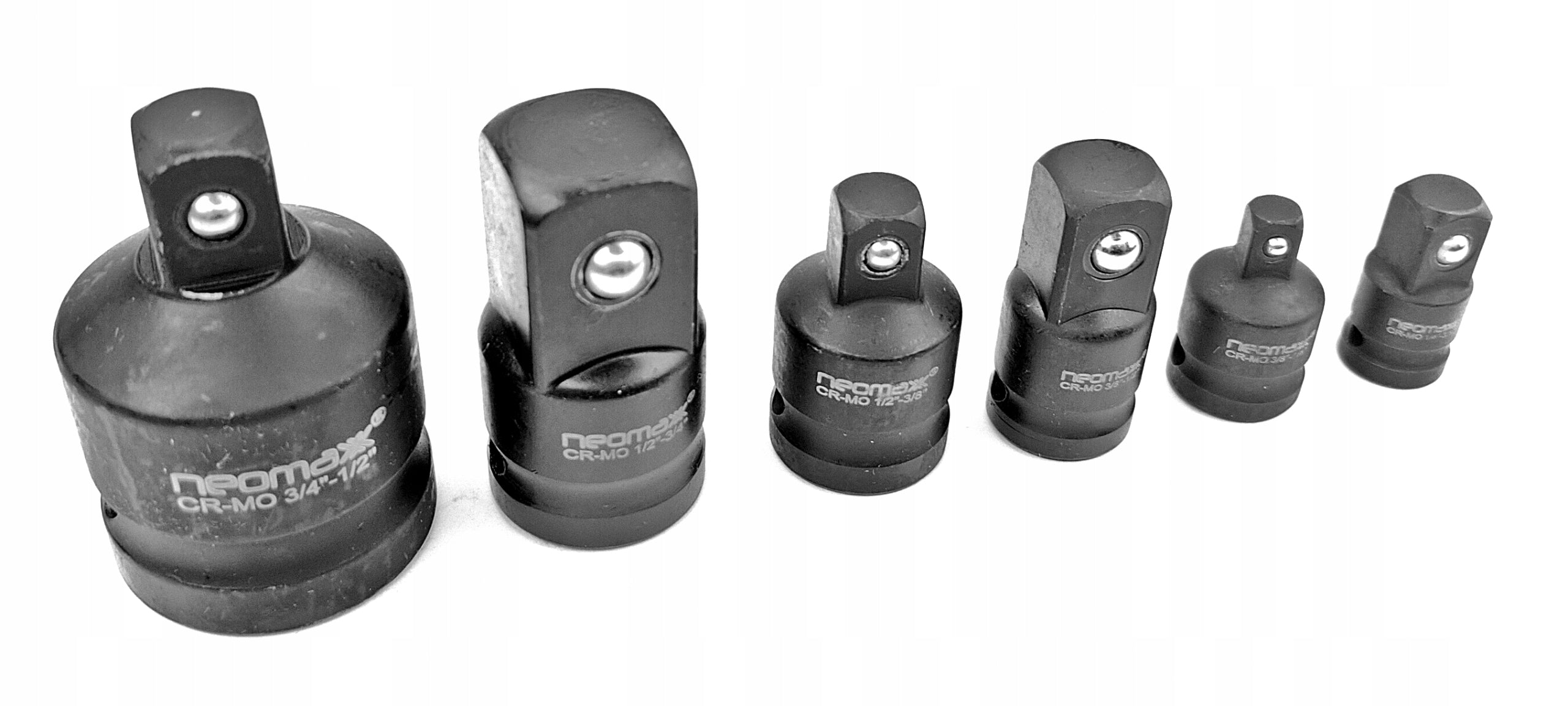 REDUCTION IMPACT CAP SET OF IMPACT SOCKETS 12 34 1/2 3/4 6 PCS CR-MO Product weight with unit packaging 0.8 kg