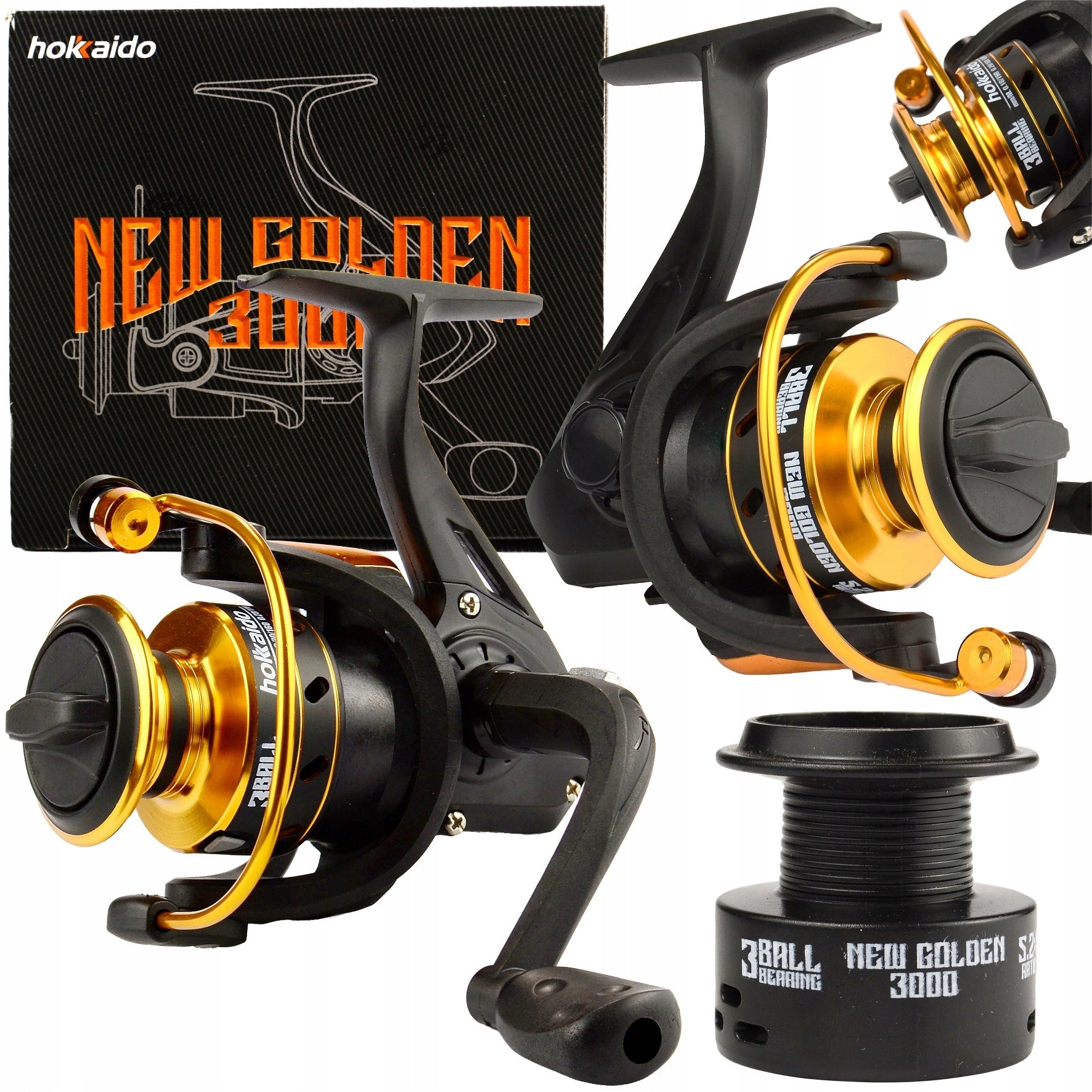 REEL HOKKAIDO NEW GOLDEN FD 3000 SPINNING + ADDITIONAL SPOOL