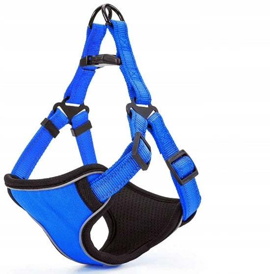 REFLECTIVE DOG HARNESS ADJUSTABLE DURABLE SIZE S + LEASH 120CM Brand Trader