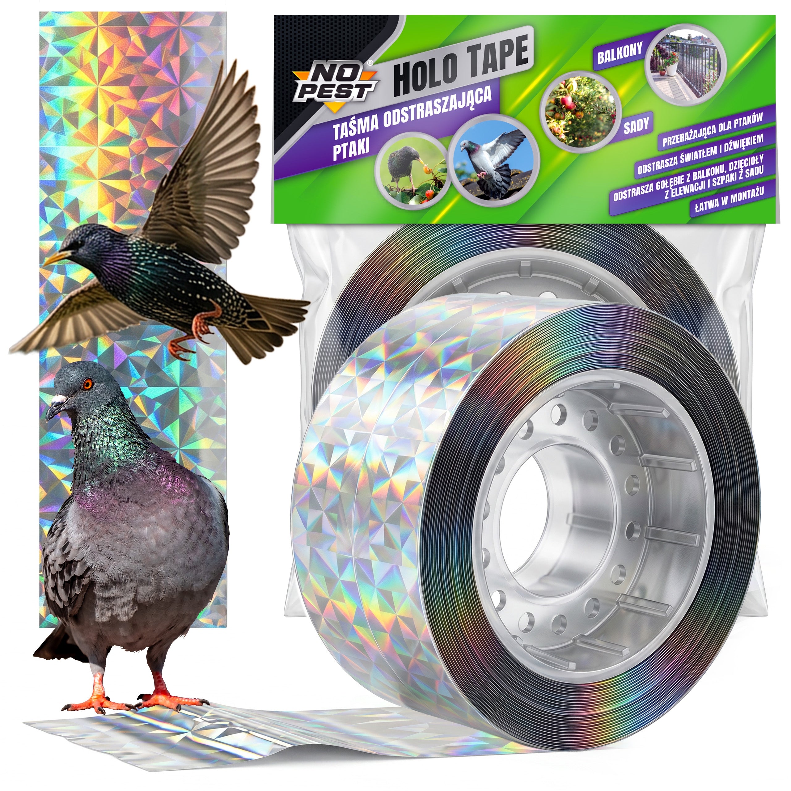 REFLECTIVE TAPE FOR PIGEON STARLINGS DETERRENT BIRD STARLINGS UP TO 50 METERS