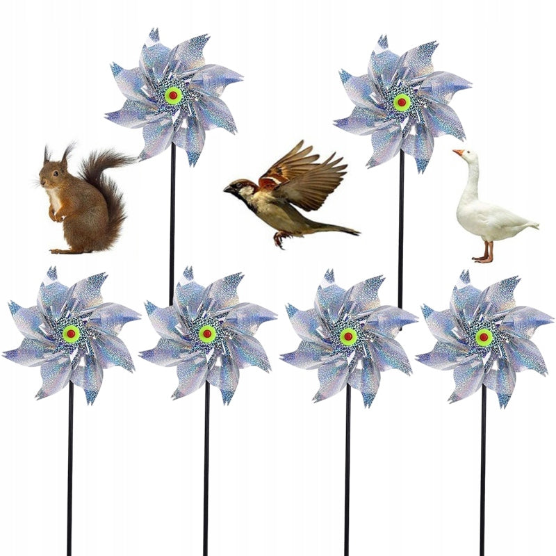 REFLECTIVE WINDMILL FOR BIRD REPELLENT AND DECORATION FOR Garden 6 PCS