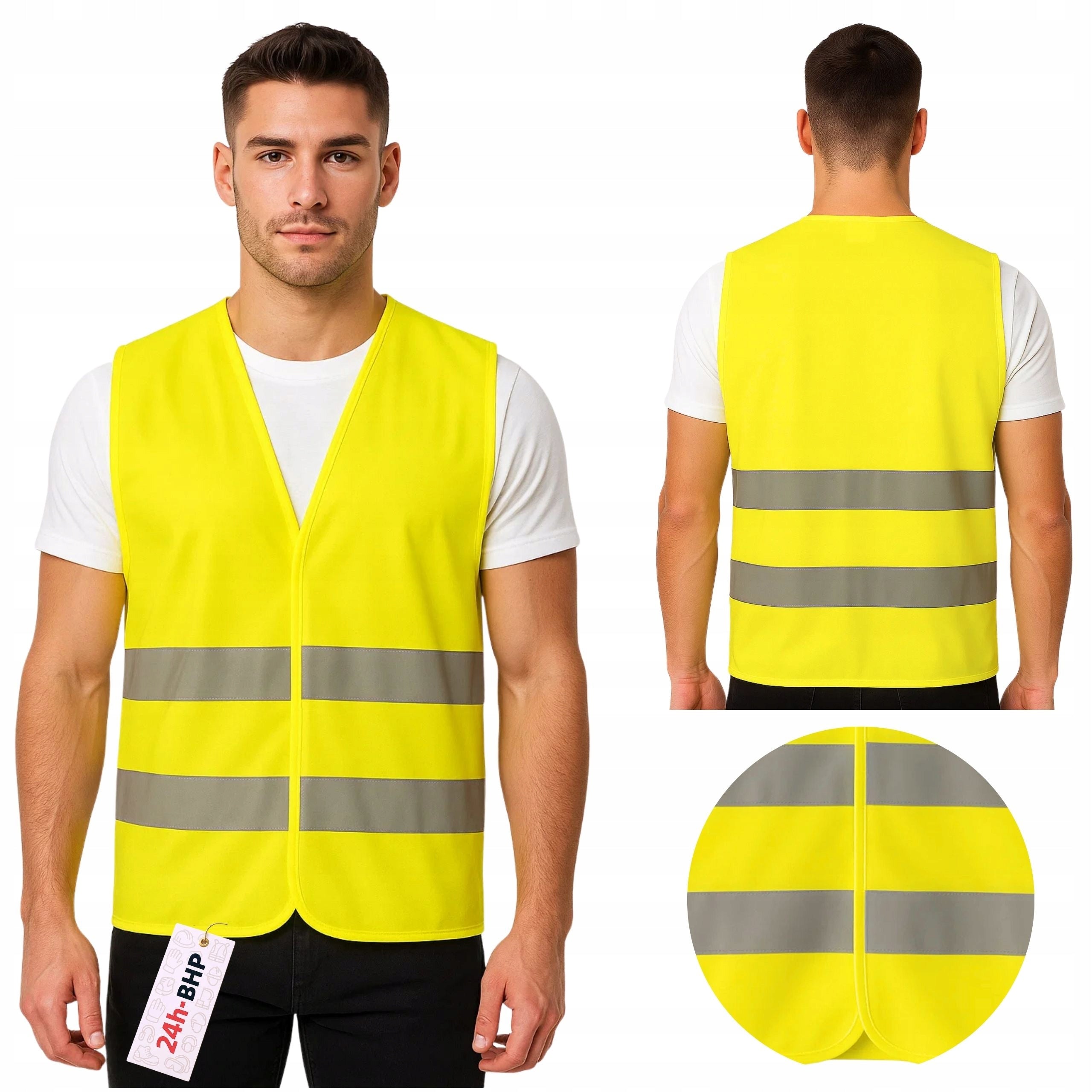 REFLECTIVE WORKING WARNING Vest OHS yellow ROAD CERTIFIED