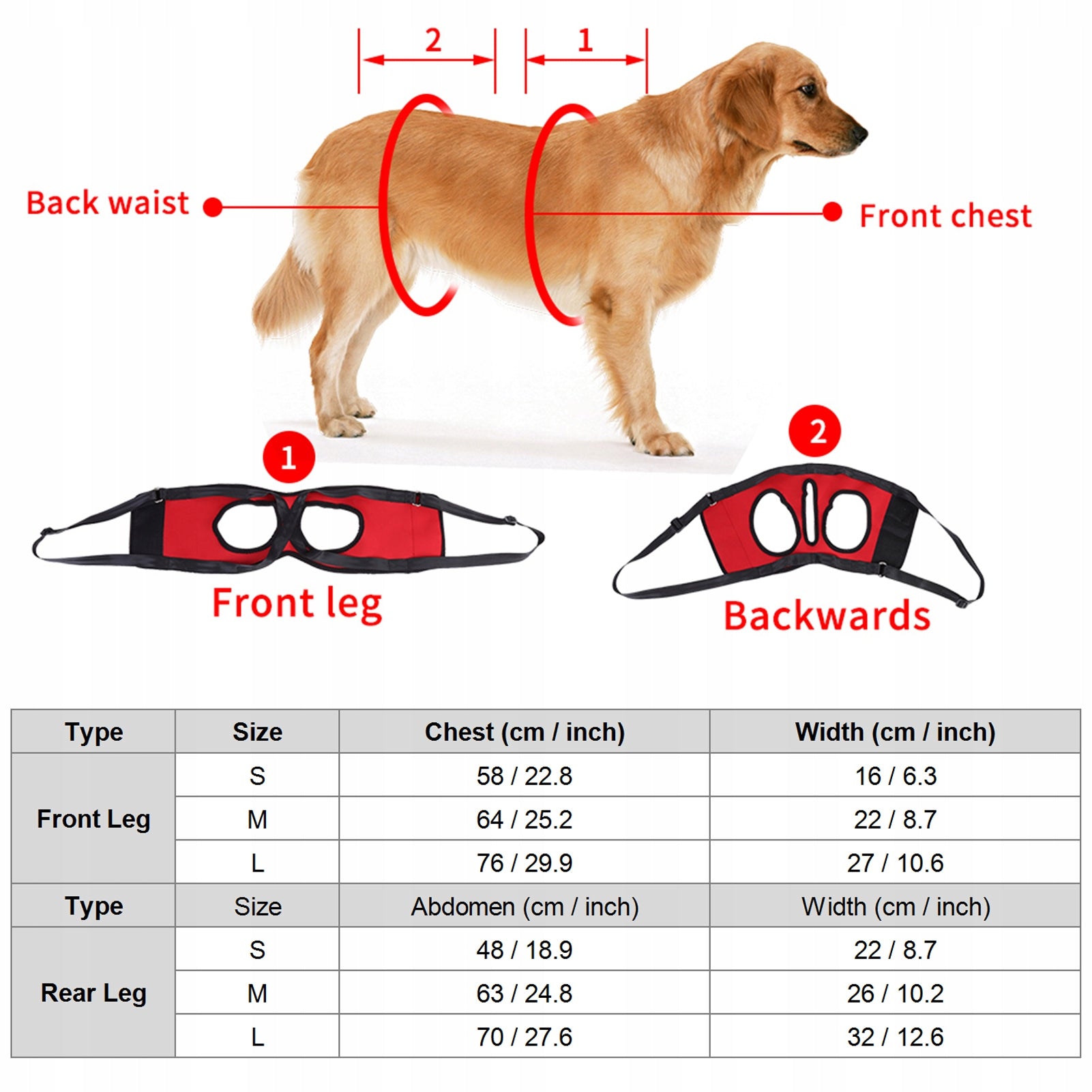 REHABILITATION HARNESS CARRIER LEG REAR S 48CM Product weight with unit packaging 0.51 kg