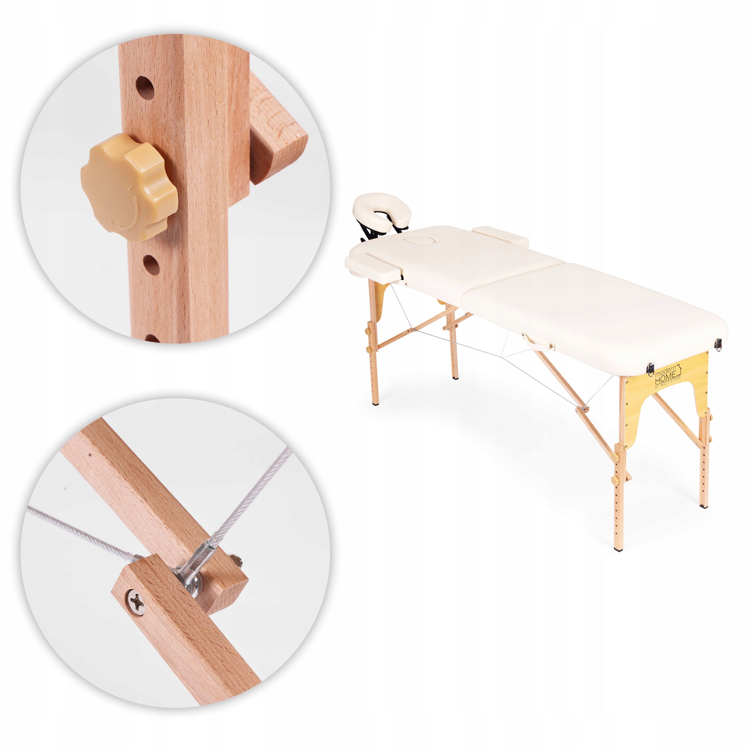 REHABILITATION MASSAGE TABLE FOLDING BED TABLE 2 SEGMENTS Frame material aluminum