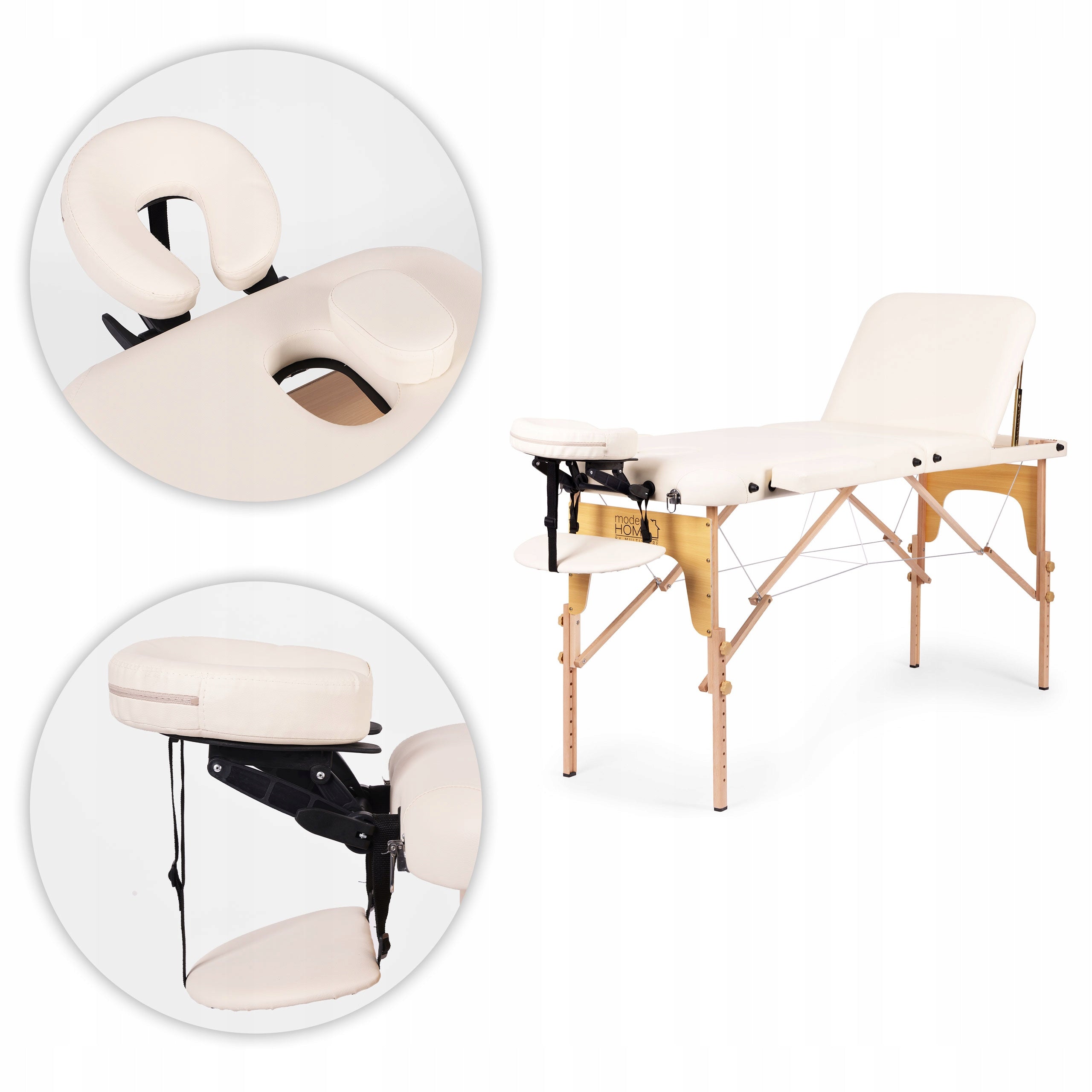 REHABILITATION MASSAGE TABLE FOLDING BED TABLE 3 SEGMENTS Color beige