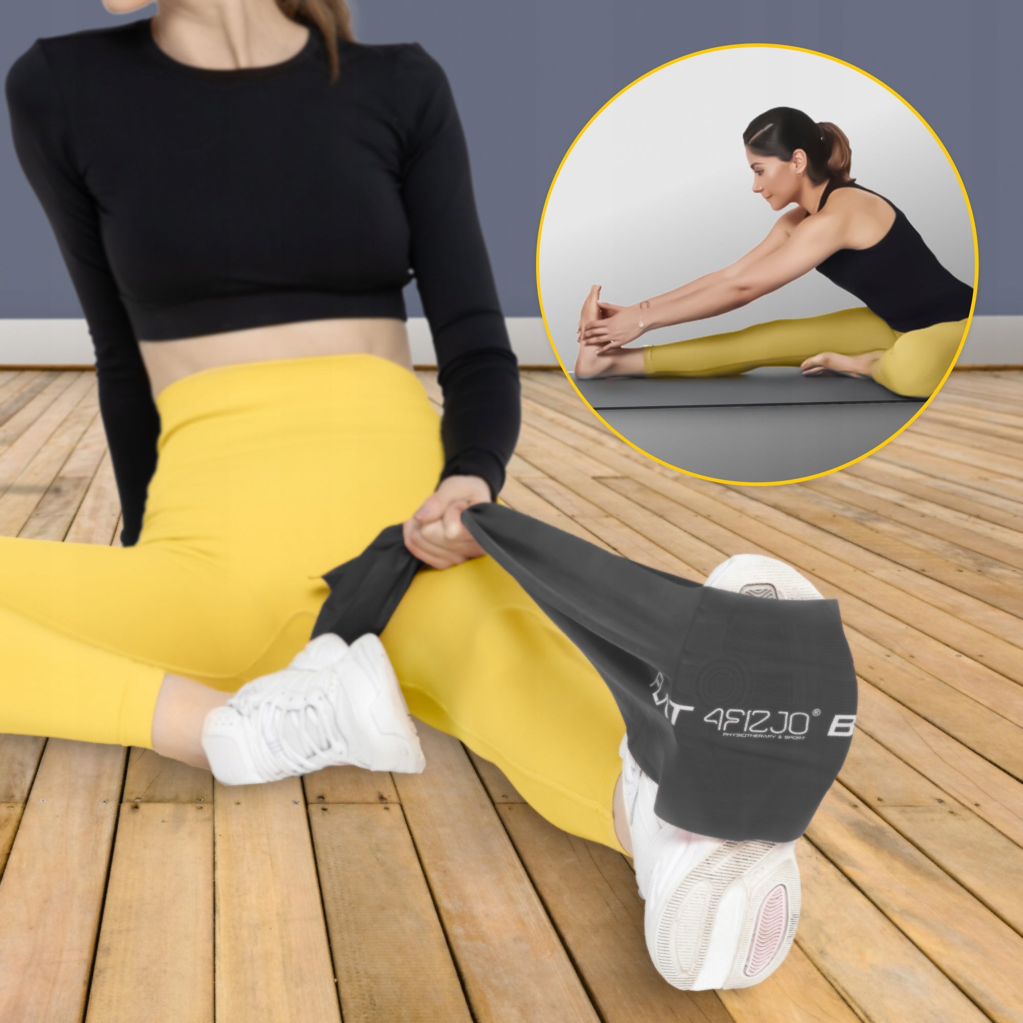 REHABILITATION RESISTANCE RUBBER TAPE FOR FITNESS EXERCISES FLAT BAND 2M RESISTANCE 5/7 Width 150 mm