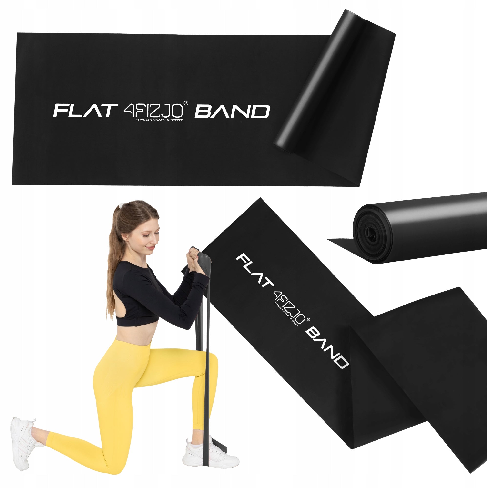 REHABILITATION RESISTANCE RUBBER TAPE FOR FITNESS EXERCISES FLAT BAND 2M RESISTANCE 5/7