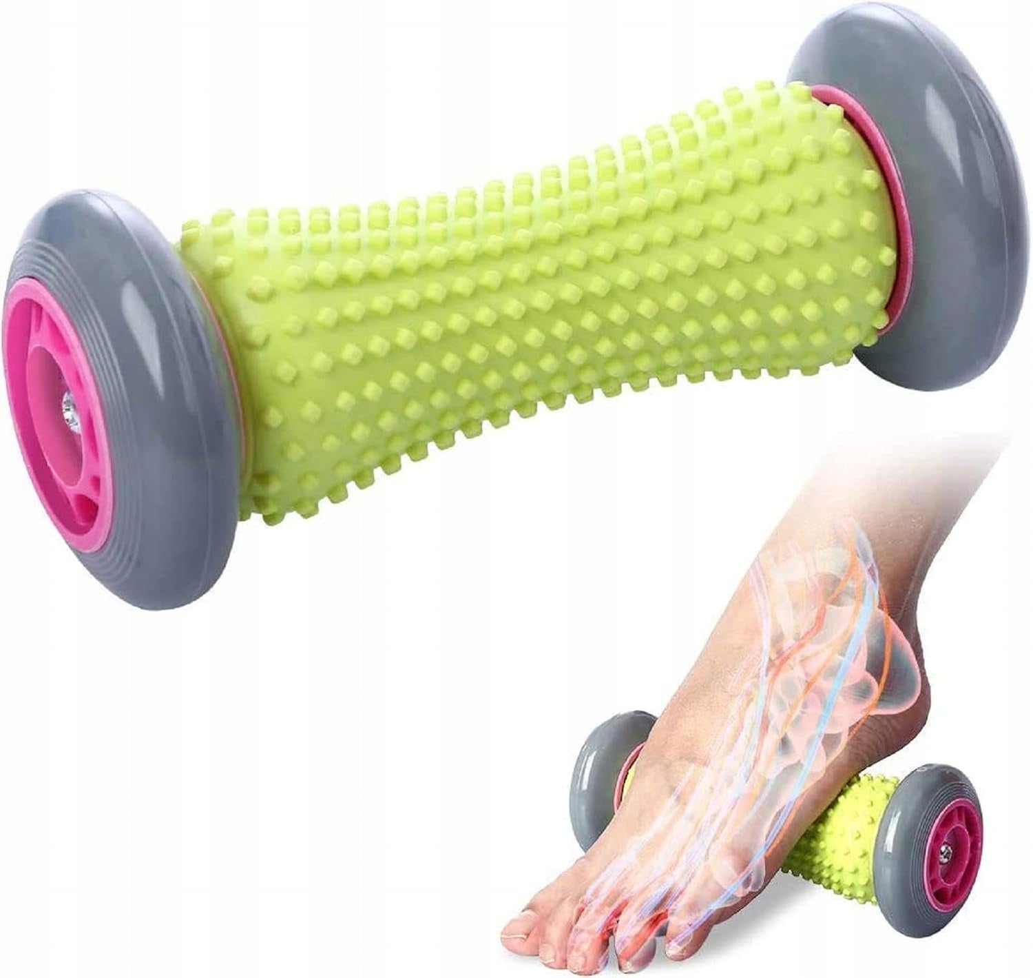 REHABILITATION ROLLER FOR ROLLER MASSAGE WITH PROJECTIONS CIRCLES SELF-MASSAGE SPIKE