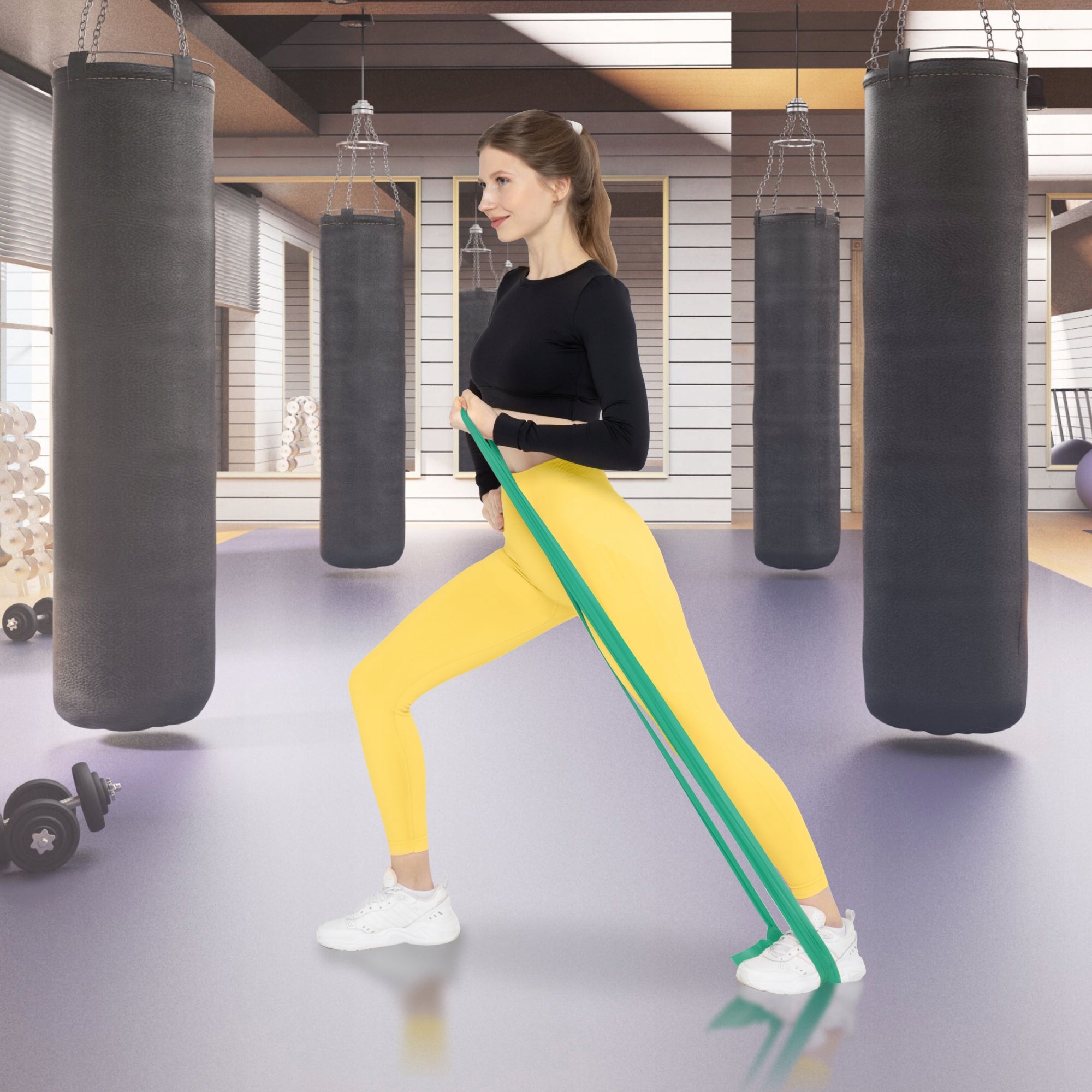 REHABILITATION TAPE FITNESS STRETCHING EXERCISE FLAT BAND 2M RESISTANCE 3/7 Length 200 cm