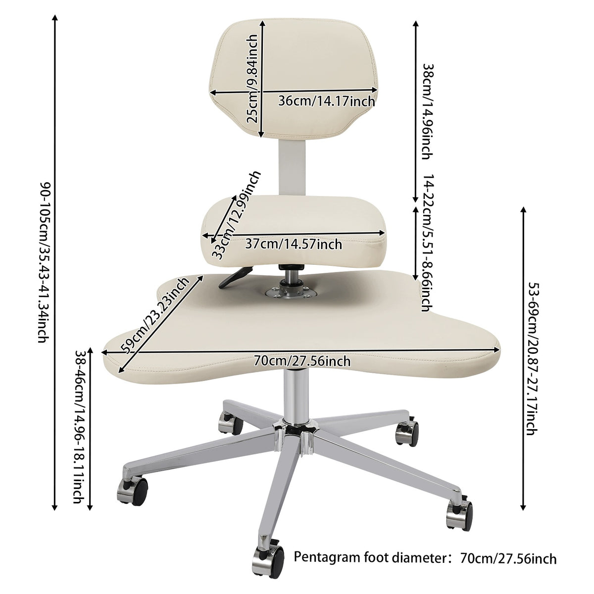RELAXING OFFICE CHAIR ON WHEELS FOR WORKING IN THE CROSS POSITION Packaging status original