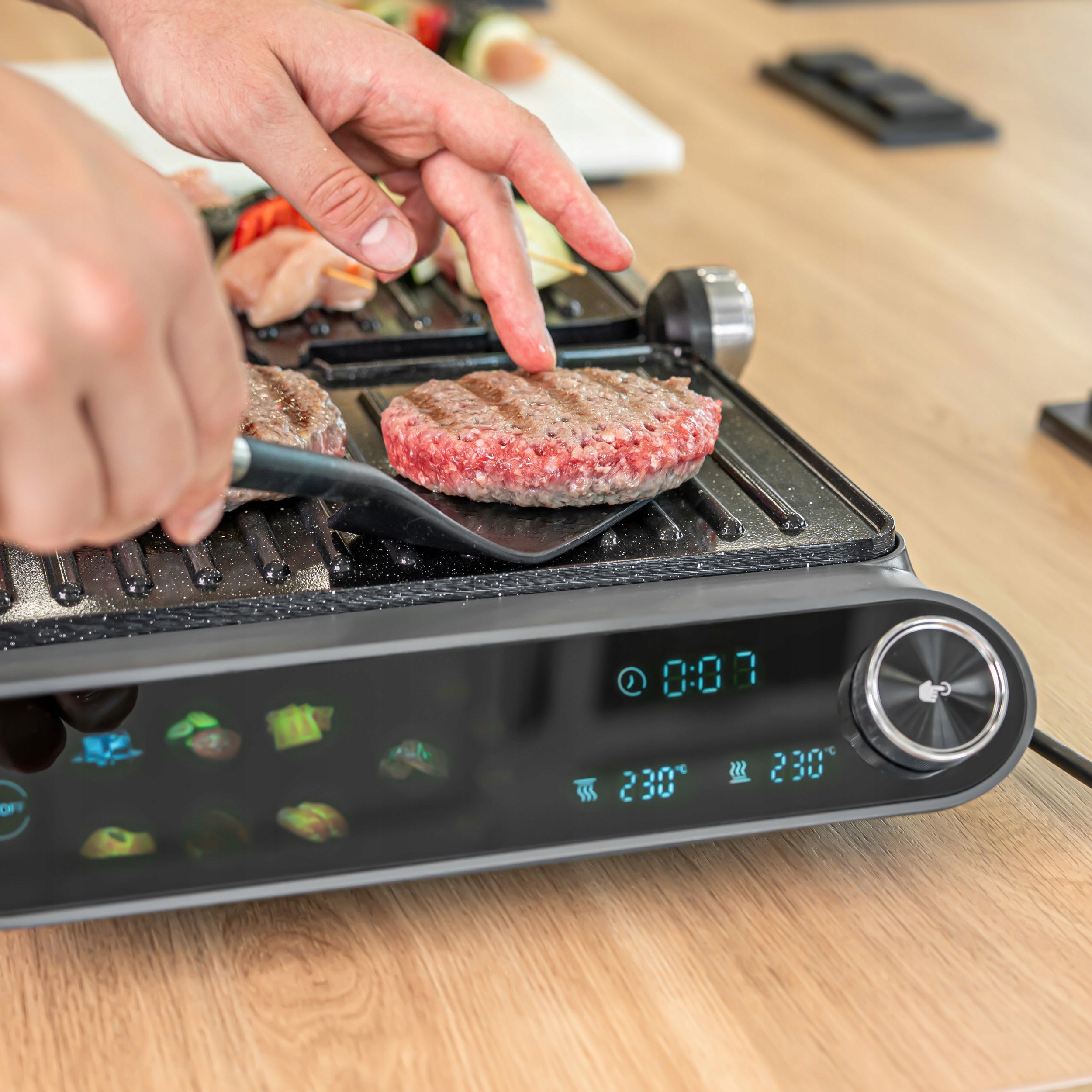 REMOSKA MARIA Electric contact grill, temperature control, 2200 W Dominant color gray