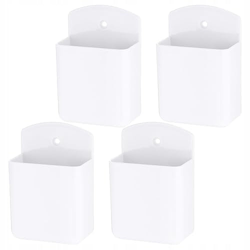 REMOTE CONTROL HOLDER SELF-ADHESIVE WHITE ORGANIZER 4 PCS