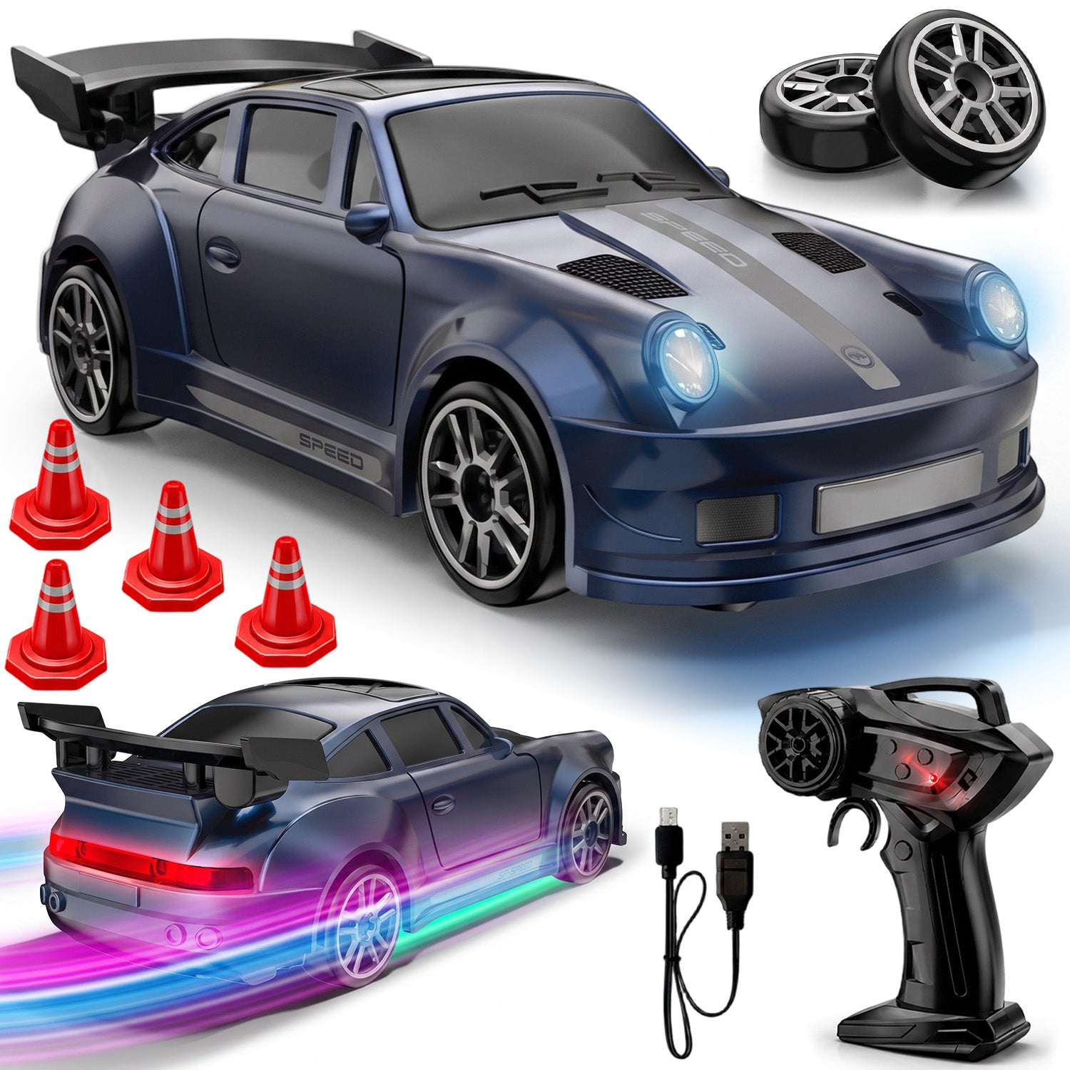 REMOTE CONTROLLED 1:64 CAR AUTO 4X4+PILOT FOR DRIFT TRAINING FOR CHILDREN
