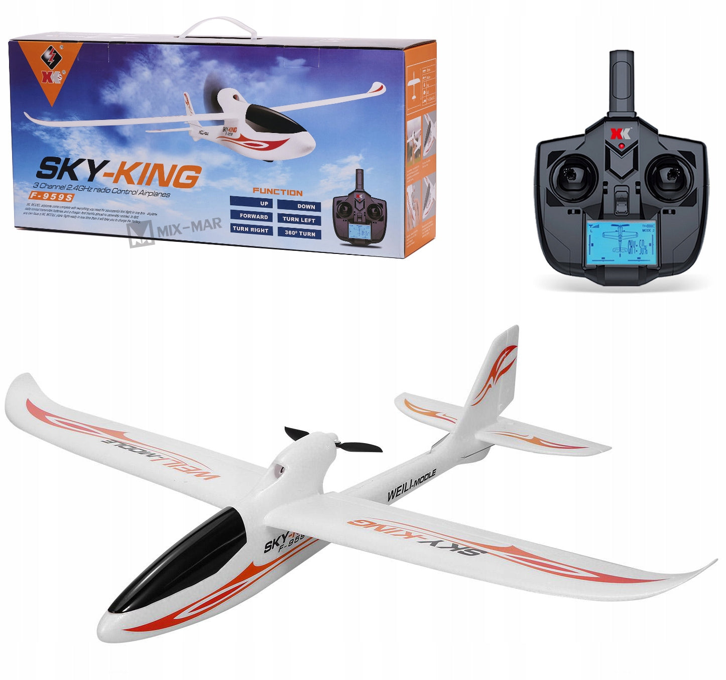 REMOTE CONTROLLED AIRCRAFT F959S SKY-KING MOTO GLIDER