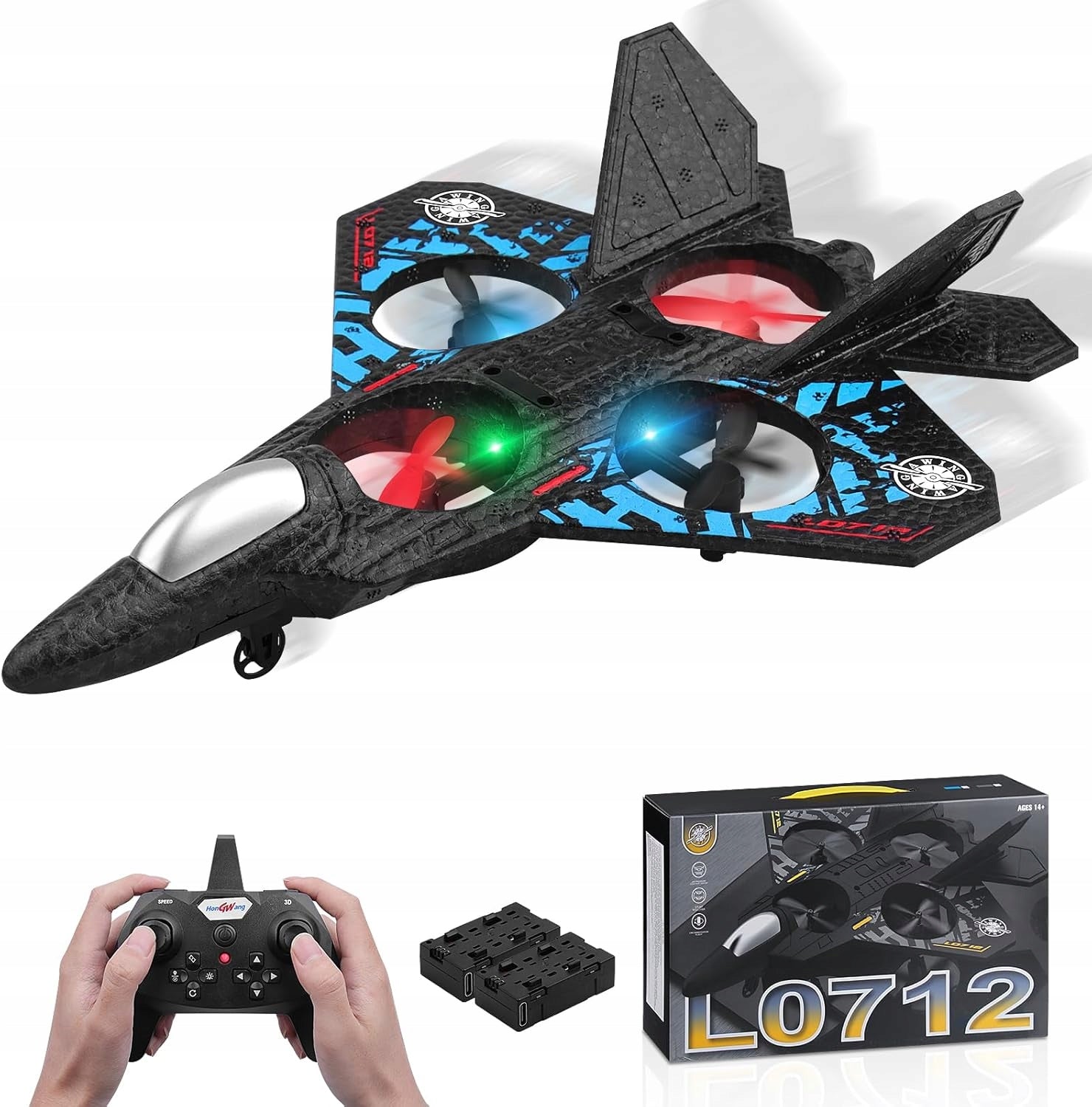 REMOTE CONTROLLED AIRCRAFT L0712 2.4GHz COLORFUL LIGHTS USB CHARGING Packaging status original
