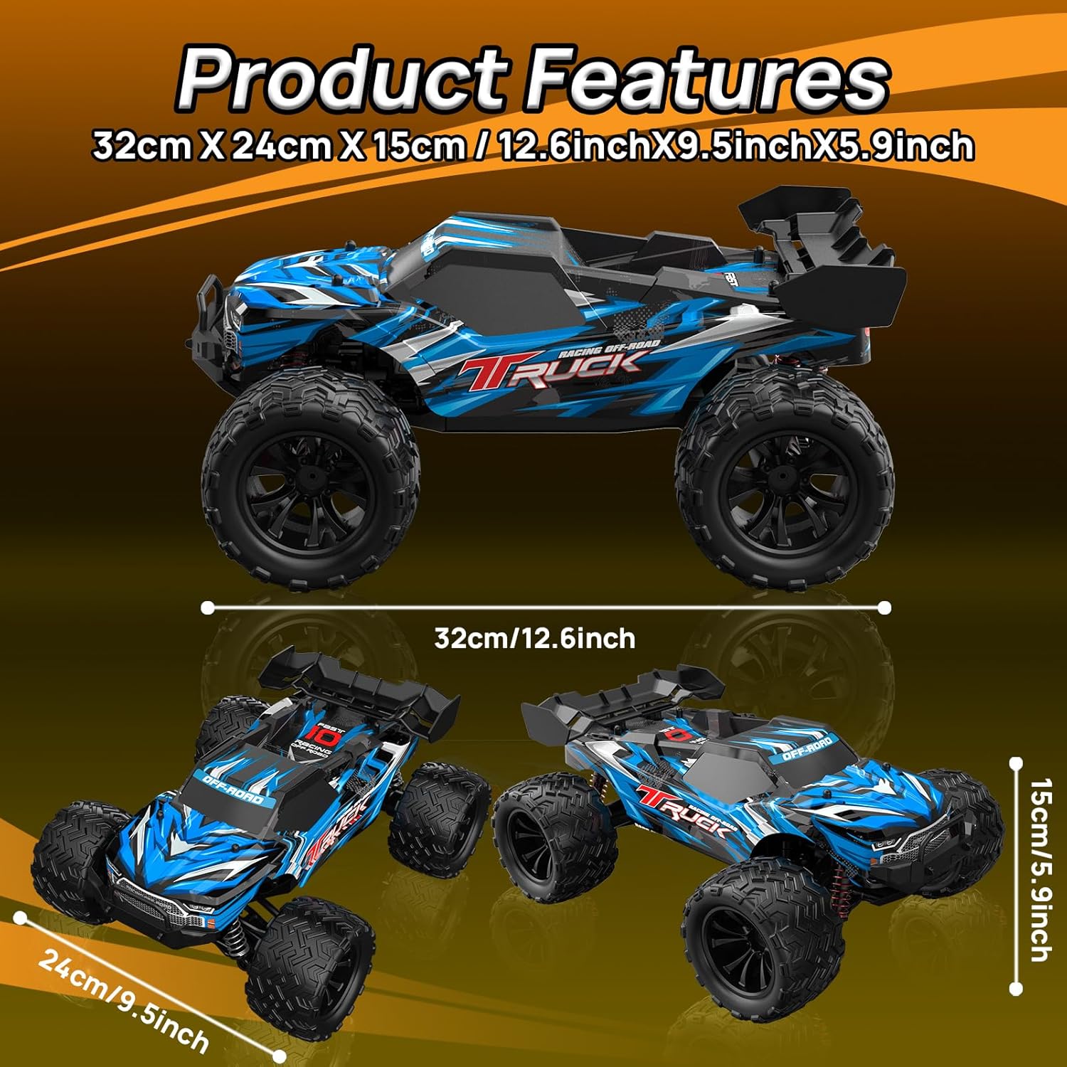 REMOTE CONTROLLED CAR 1:16 4WD MONSTER 40 KM/H BLUE Brand no brand