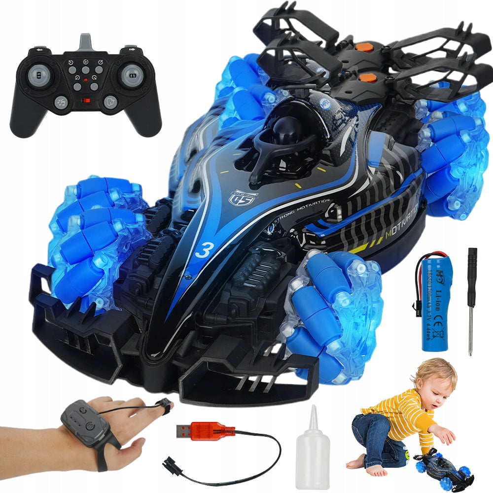 REMOTE CONTROLLED CAR 4X4 360° STUNTS LED SPRAY GESTURES 1200MAH