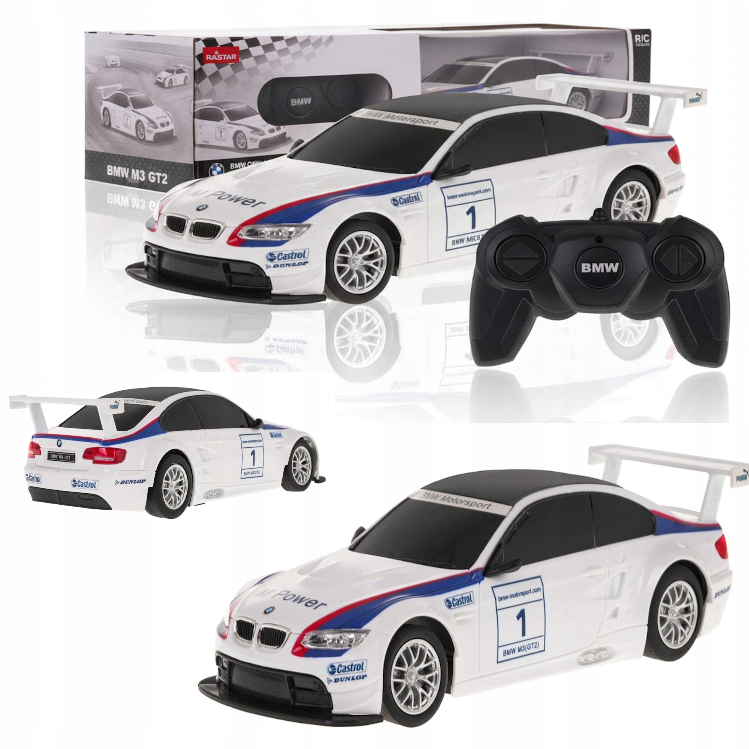 REMOTE CONTROLLED CAR AUTO BMW RC 1:24 M3 FOR REMOTE CONTROL WHITE COIL