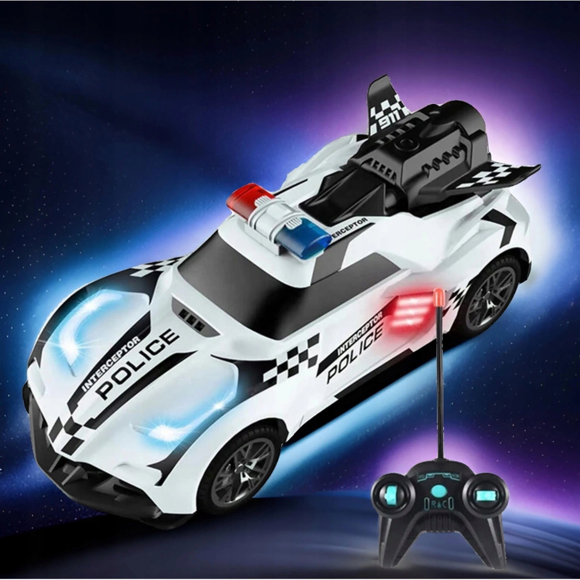 REMOTE CONTROLLED CAR POLICE CAR RC POLICE CAR PILOT SMOKE LED GIFT Packaging status original