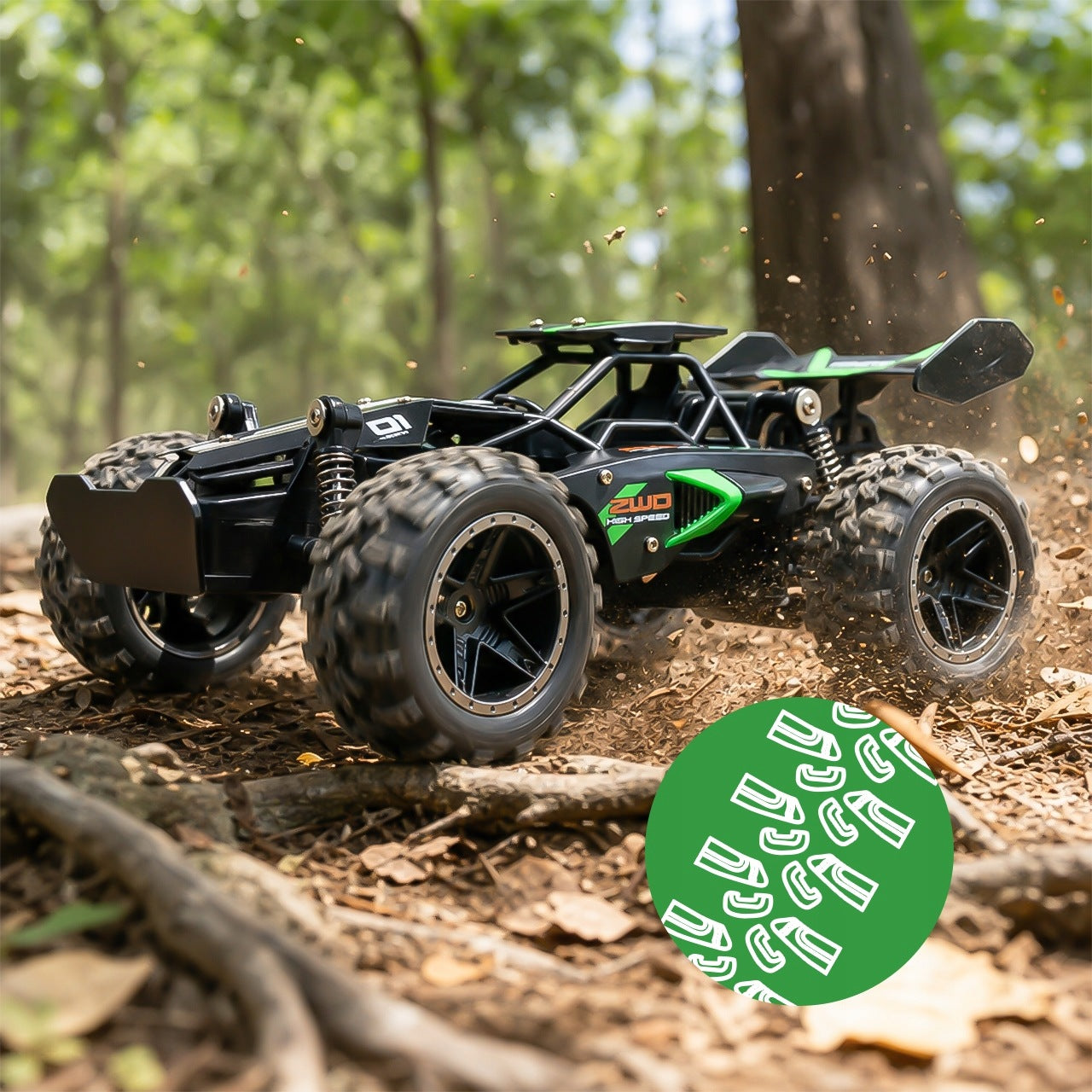 REMOTE CONTROLLED CAR RC MONSTER 1:18 2.4 GHz OFF-ROAD USB AKU 20 km/h Packaging status original