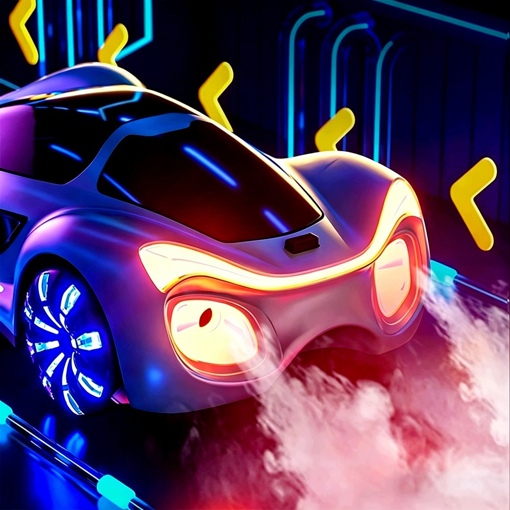 REMOTE CONTROLLED CAR WITH CHARGING STATION, MIST AND LED LIGHT Packaging status original