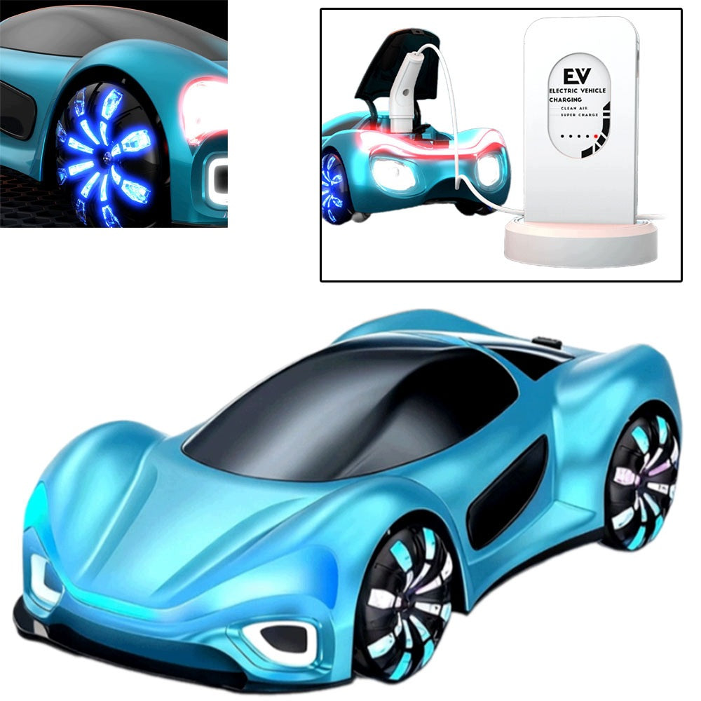 REMOTE CONTROLLED CAR WITH CHARGING STATION, MIST AND LED LIGHT
