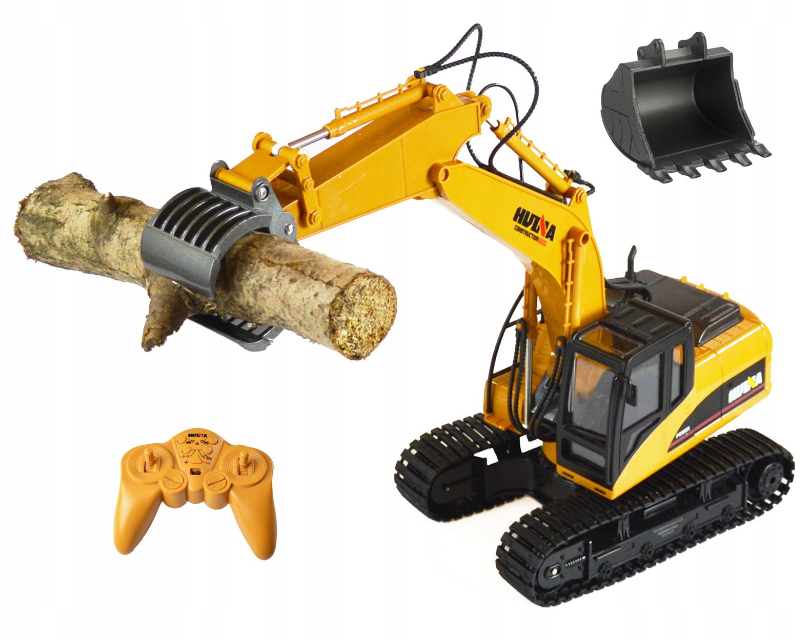 REMOTE CONTROLLED EXCAVATOR 2in1 METAL BUCKET AND GRIPPER NEW VERSION H-TOYS Packaging status original
