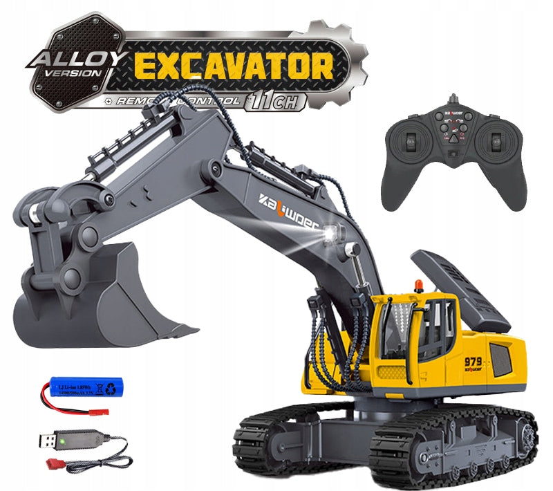 REMOTE CONTROLLED EXCAVATOR RC FOR REMOTE CONTROL KALIWOER - METAL BAD BATTERY
