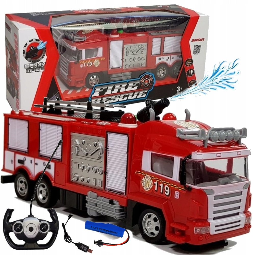 REMOTE CONTROLLED FIRE TRUCK FIRE BRIGADE CAR FOR RADIO PILOT R/C WATER