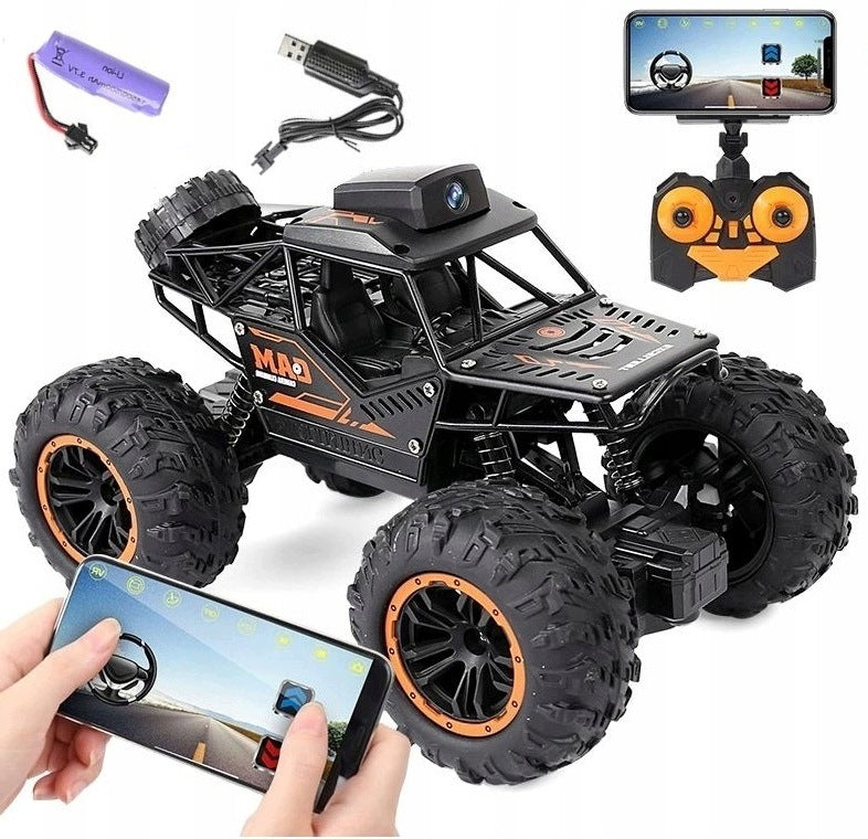 REMOTE CONTROLLED METAL OFF-ROAD CAR WITH WIFI CAMERA AND BATTERY