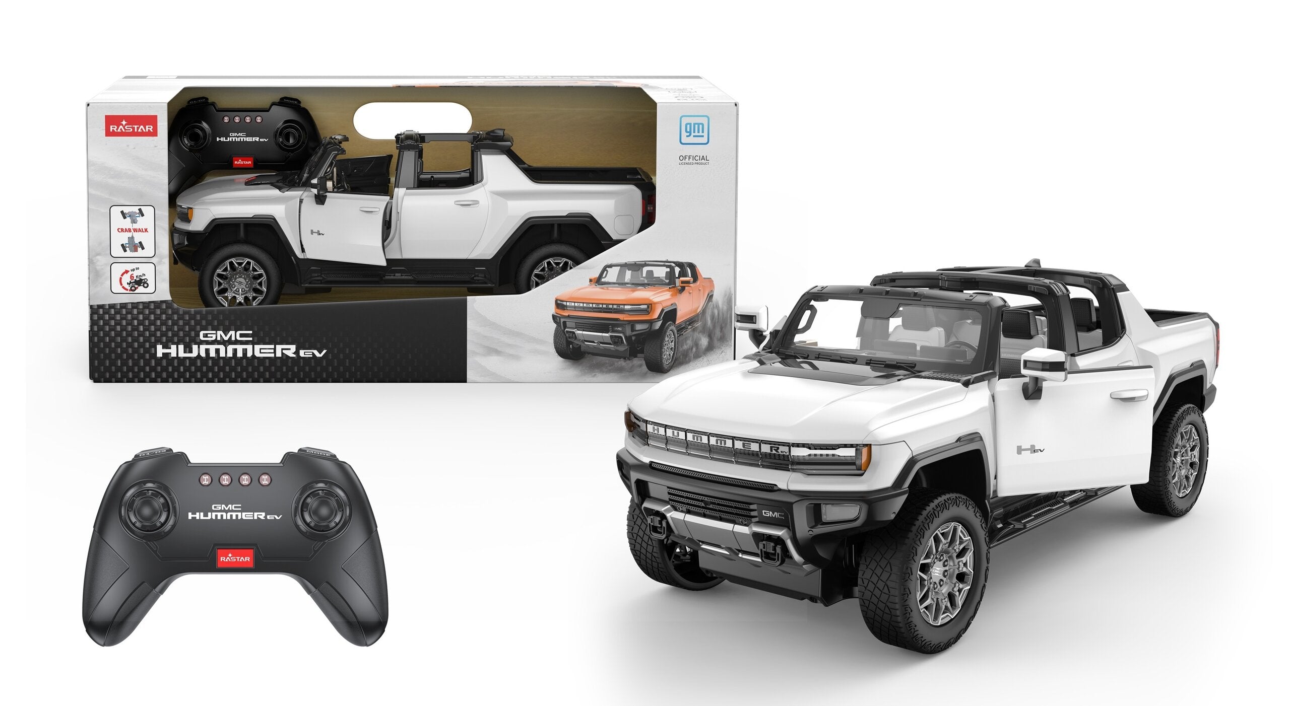 REMOTE CONTROLLED OFF-ROAD CAR 4x4 AUTO RC REMOTE CONTROL LARGE HUMMER WHITE Packaging status original