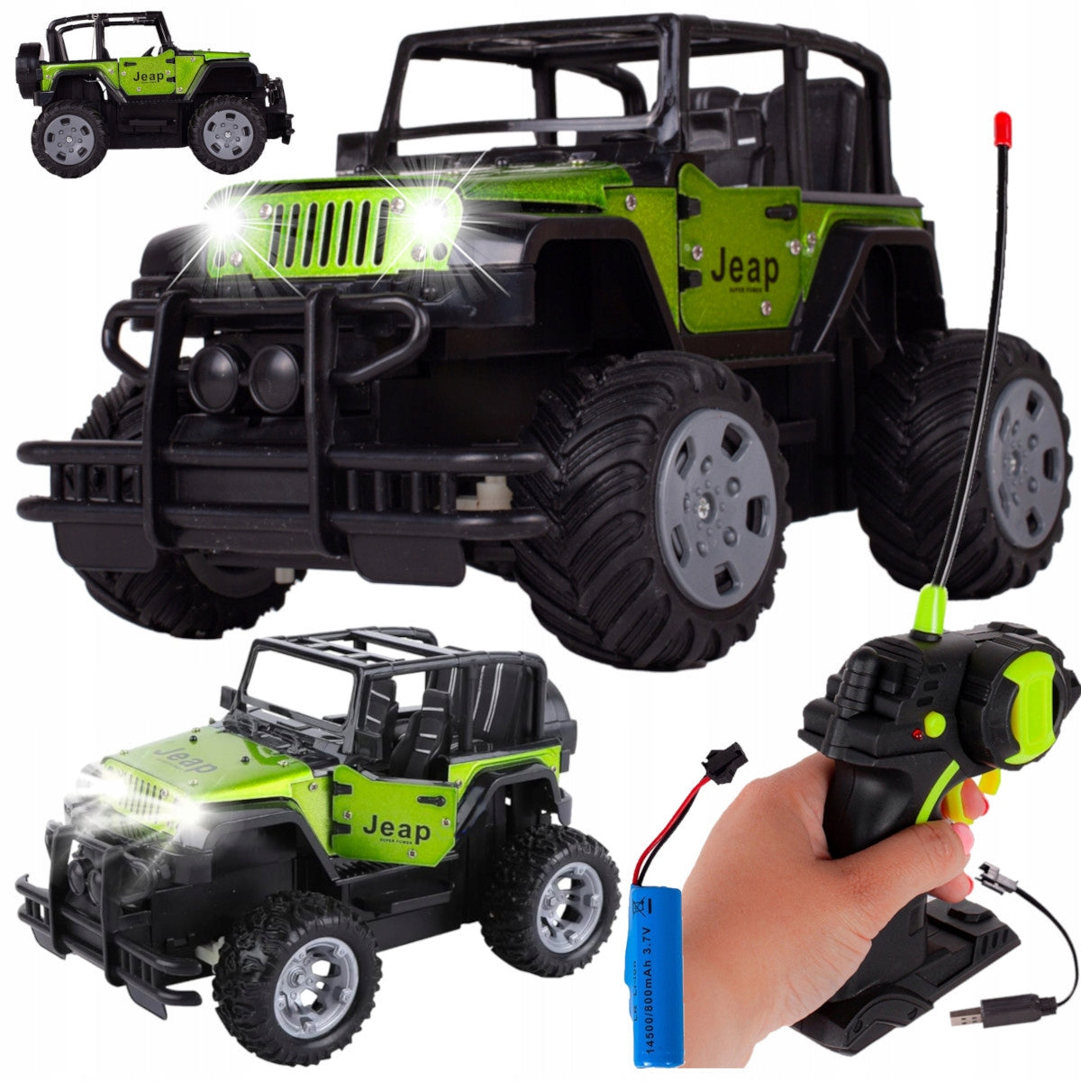 REMOTE CONTROLLED OFF-ROAD CAR Metal Rock Car LED Lights Remote Control R/C Packaging status original