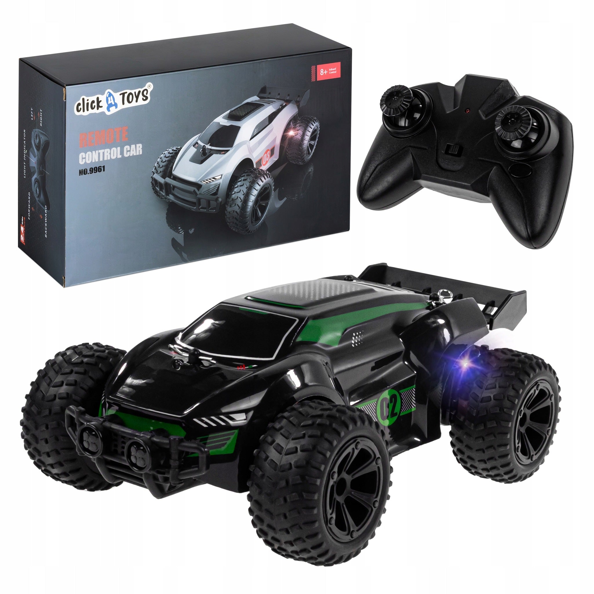 REMOTE CONTROLLED OFF-ROAD CAR RACING CAR AUTO RC PILOT LED + 2 AKU