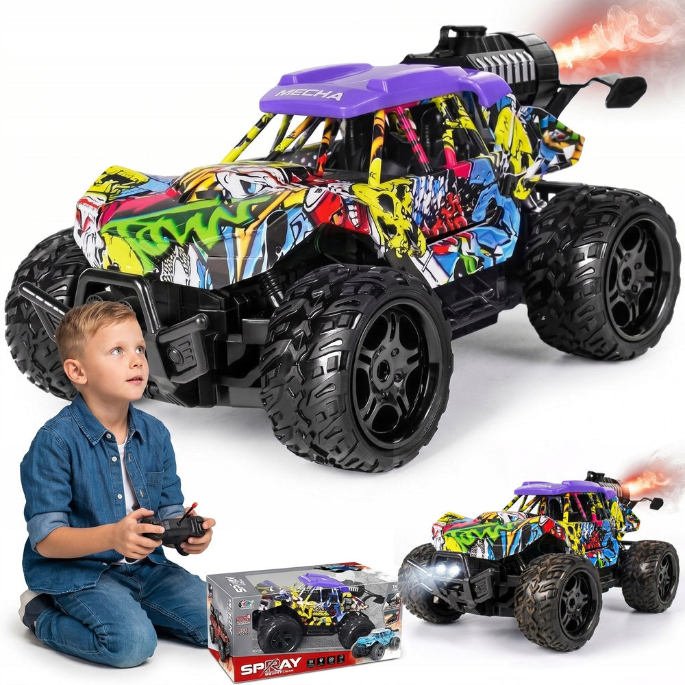 REMOTE CONTROLLED OFF-ROAD CAR RC AUTO FOR REMOTE CONTROL WITH LED SPRAY MONSTER