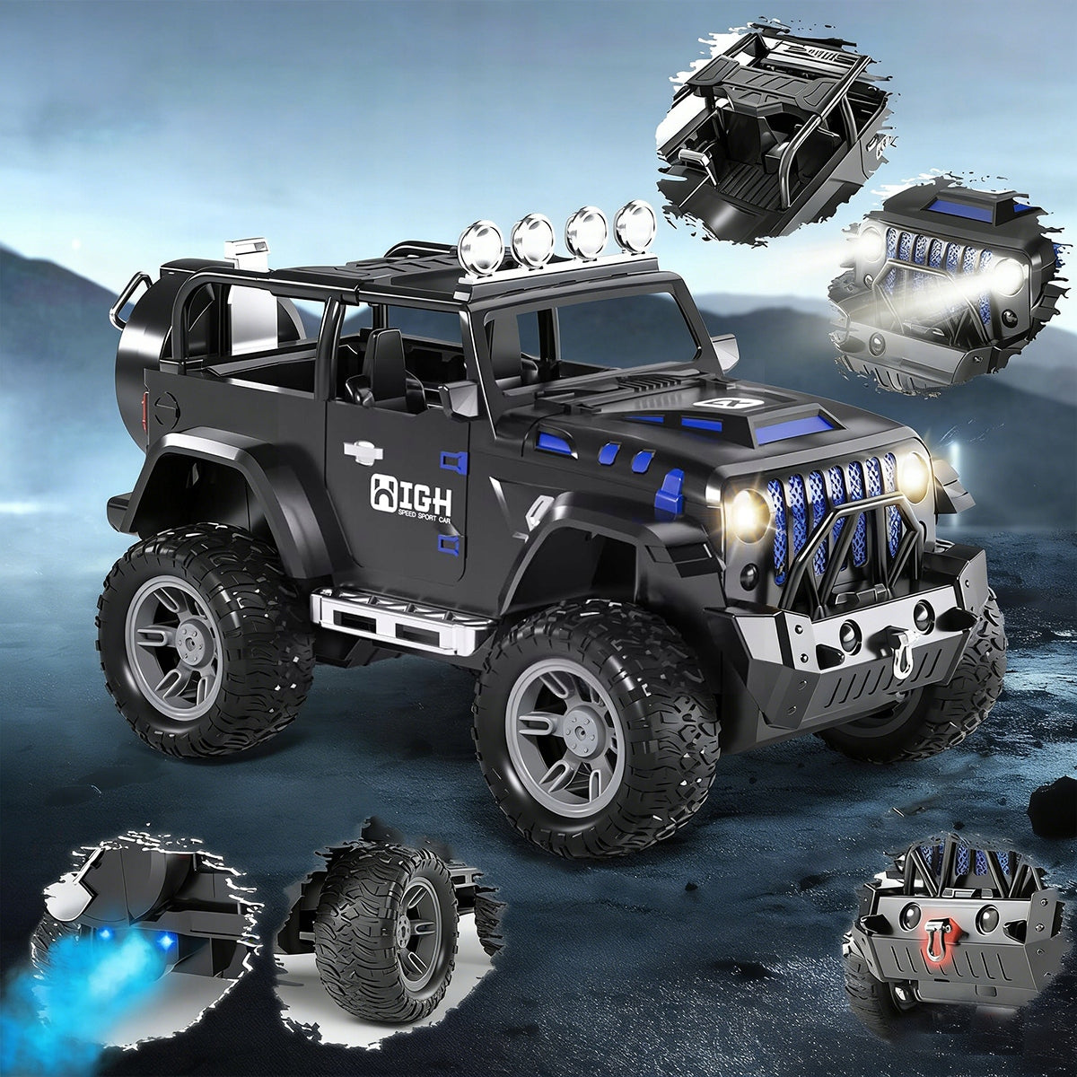 REMOTE CONTROLLED OFF-ROAD VEHICLE AUTO OFF ROAD MILITARY JEEP PILOT Brand no brand