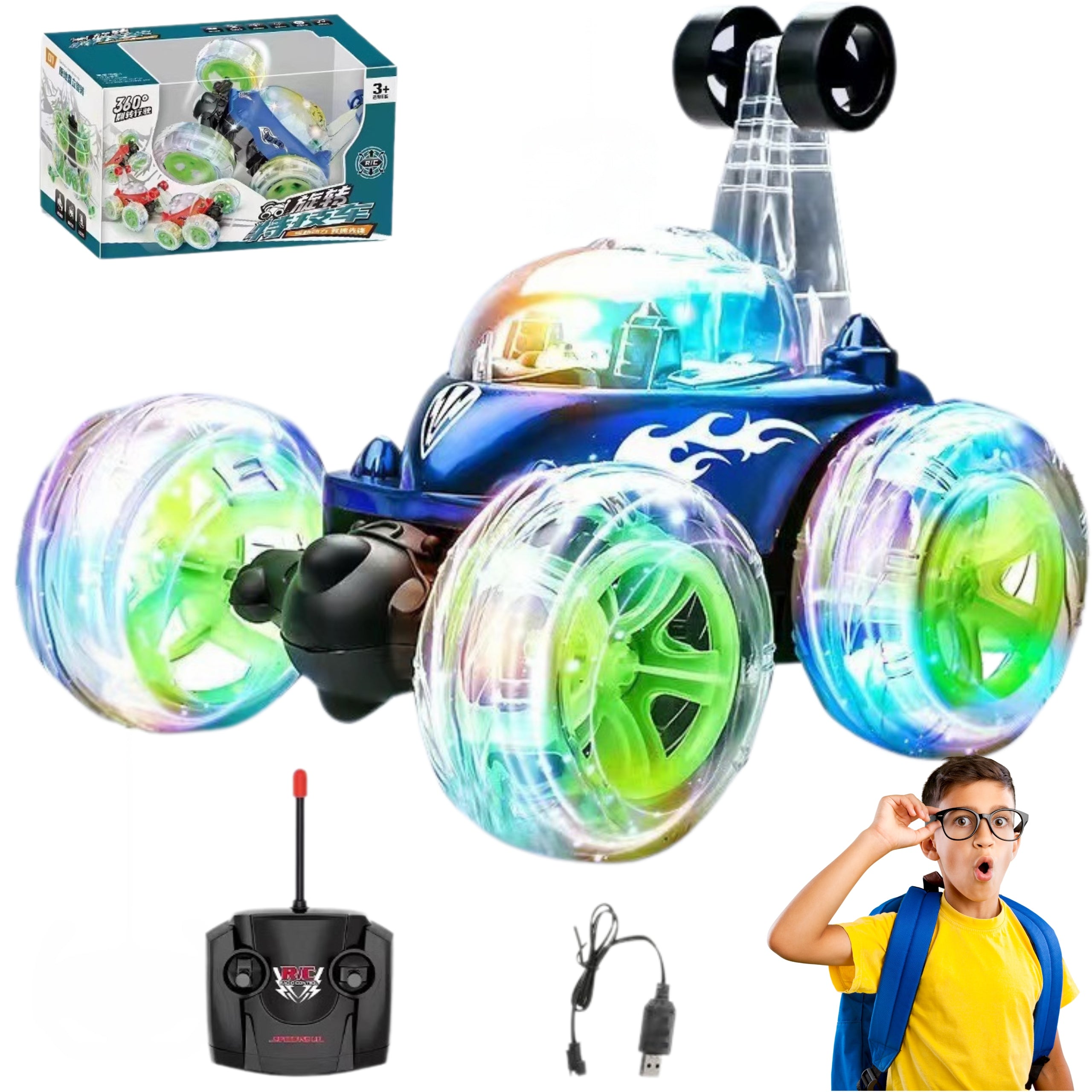 REMOTE CONTROLLED RC CAR AUTO FOR LED REMOTE CONTROL FOR KIDS SHINING GIFT Packaging status original