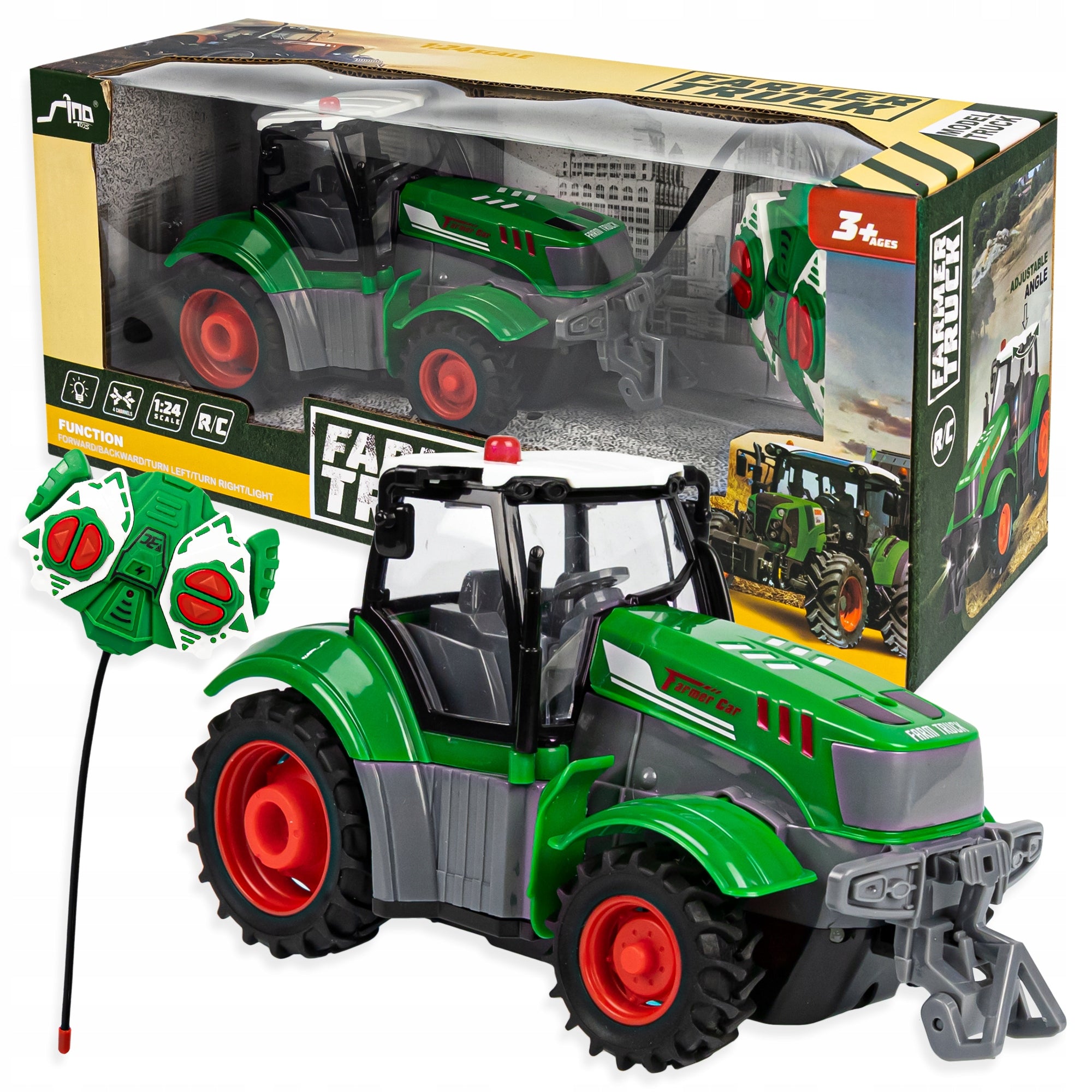 REMOTE CONTROLLED TRACTOR FOR CHILDREN ON REMOTE CONTROL LIGHT FOLDING HOOK