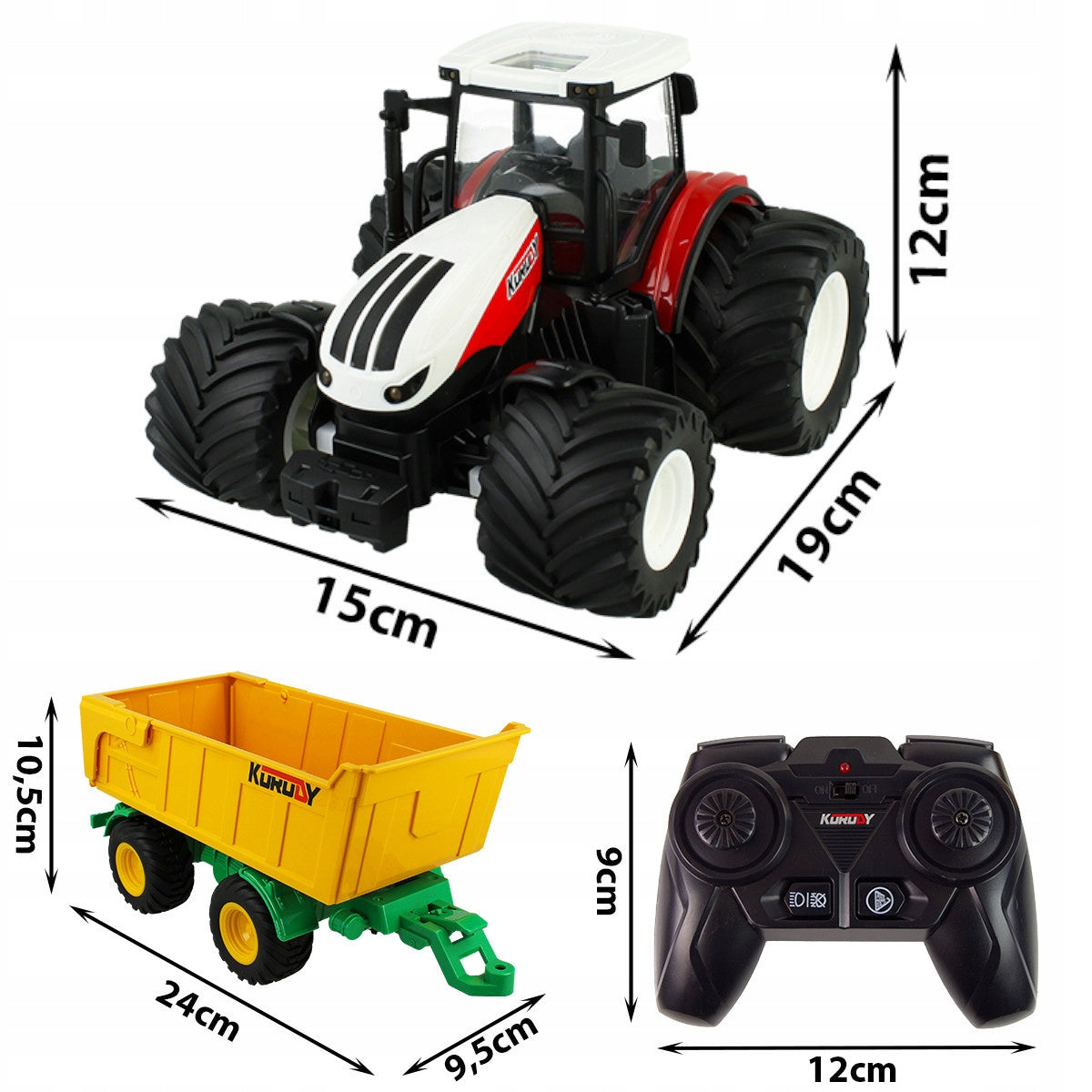 REMOTE CONTROLLED TRACTOR GIANT AGRICULTURAL TRACTOR WITH TRAILER LIGHT PILOT Brand Stator