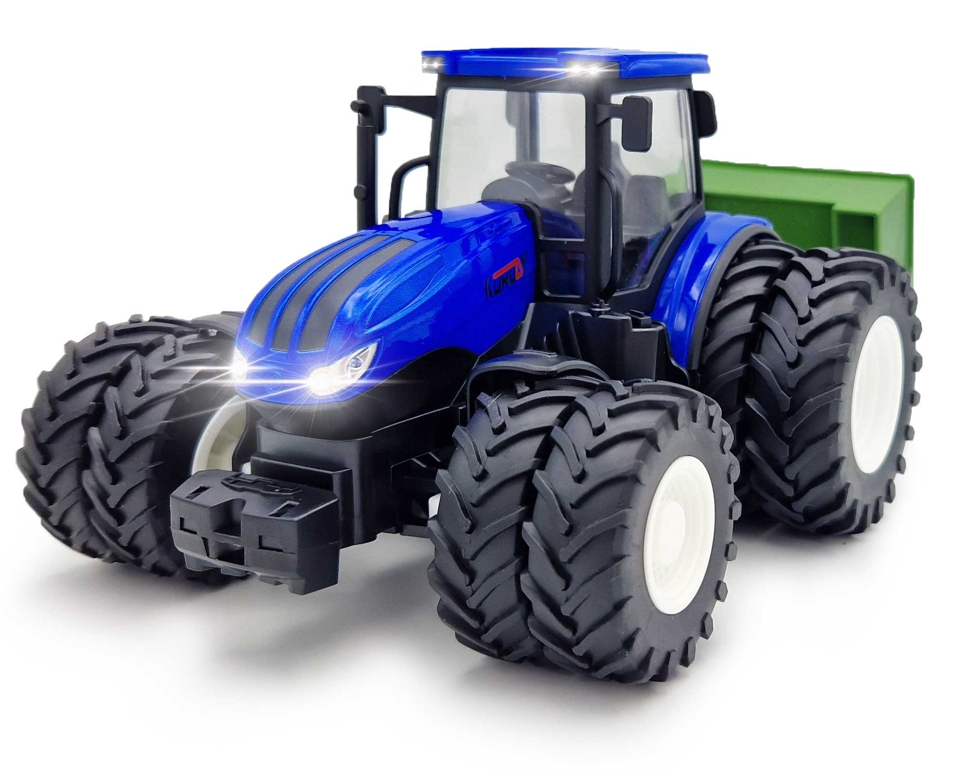 REMOTE CONTROLLED TRACTOR WITH RC BOX FOR REMOTE CONTROL LED LIGHT BL Packaging status original