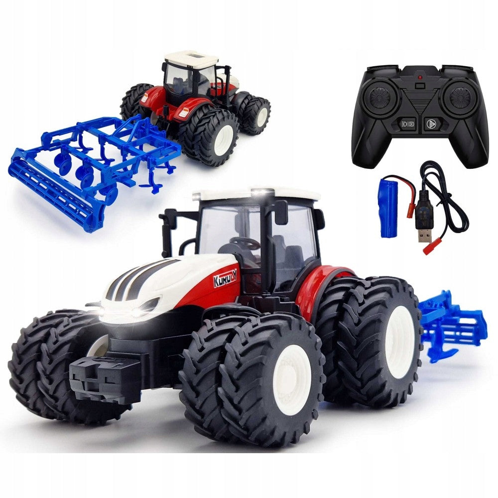 REMOTE CONTROLLED TRACTOR WITH RC CULTIVATOR FOR LED LIGHT REMOTE CONTROL
