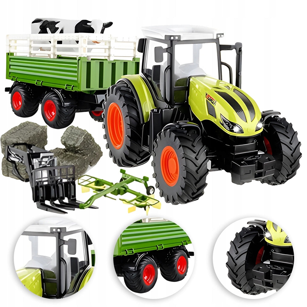 REMOTE CONTROLLED VEHICLE RC TRACTOR WITH AGRICULTURAL ACCESSORIES 1:24 Brand Bedee